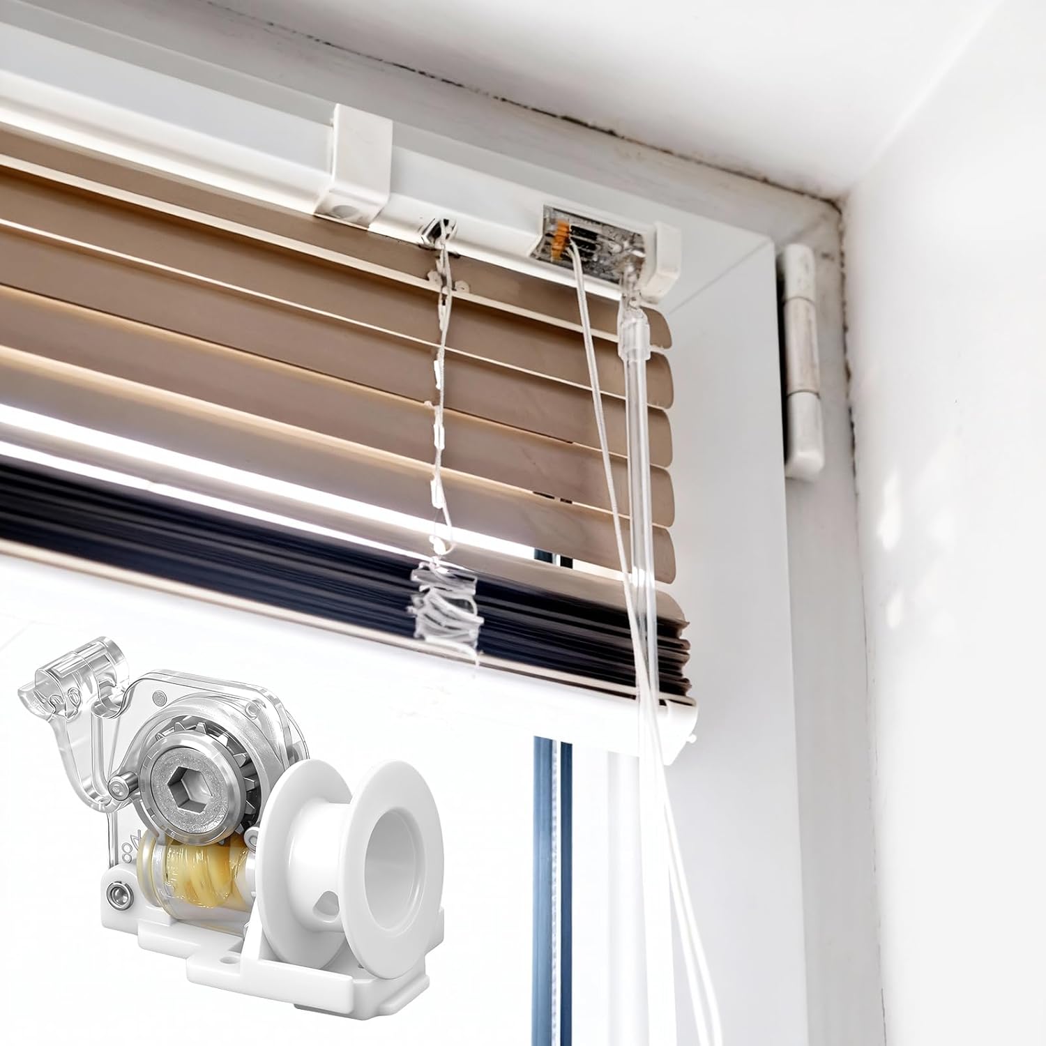 Vin Beauty Blind Tilt Mechanism Replacement Tilt Mechanism for Hexagonal Rod Horizontal Blinds with Transparent Thin Line and Curtain Accessories - Image 4