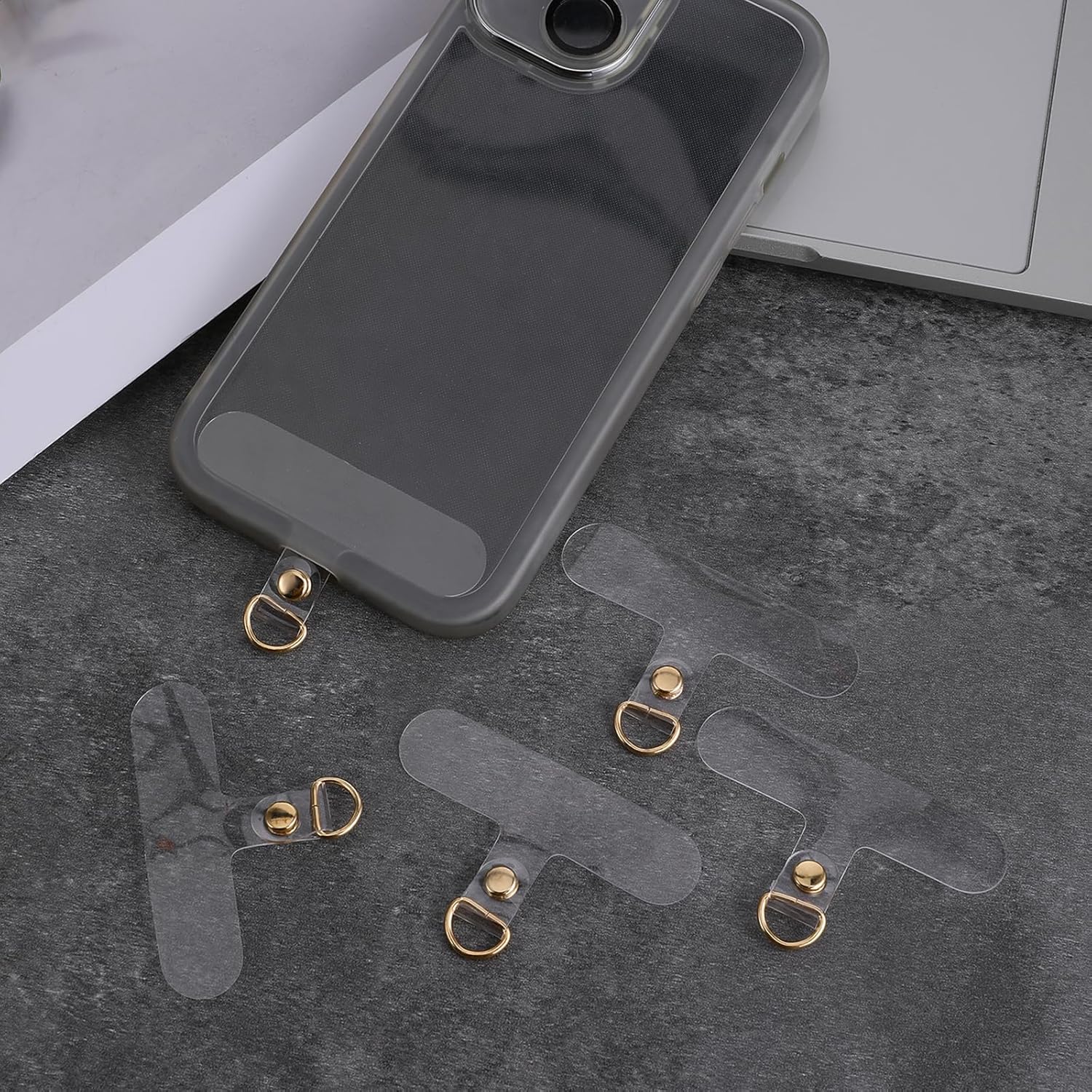 Vin Beauty 10 Pack Universal Gold Phone Tether Tab, Phone Lanyard Tab Without Adhesive, Tether Tabs for Cell Phone Tether Tab Phone Lanyard Replacement for Cell Phone Strap - Image 3