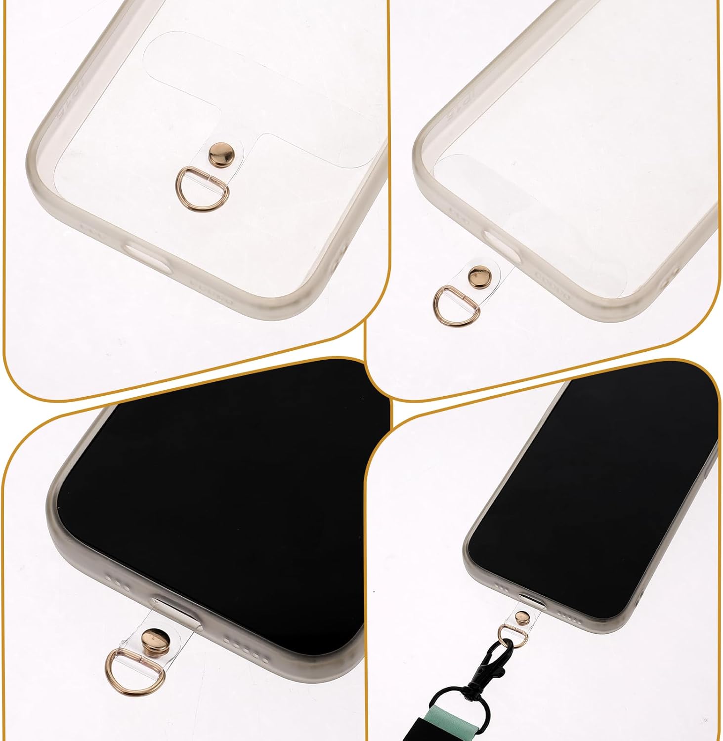 Vin Beauty 10 Pack Universal Gold Phone Tether Tab, Phone Lanyard Tab Without Adhesive, Tether Tabs for Cell Phone Tether Tab Phone Lanyard Replacement for Cell Phone Strap - Image 4
