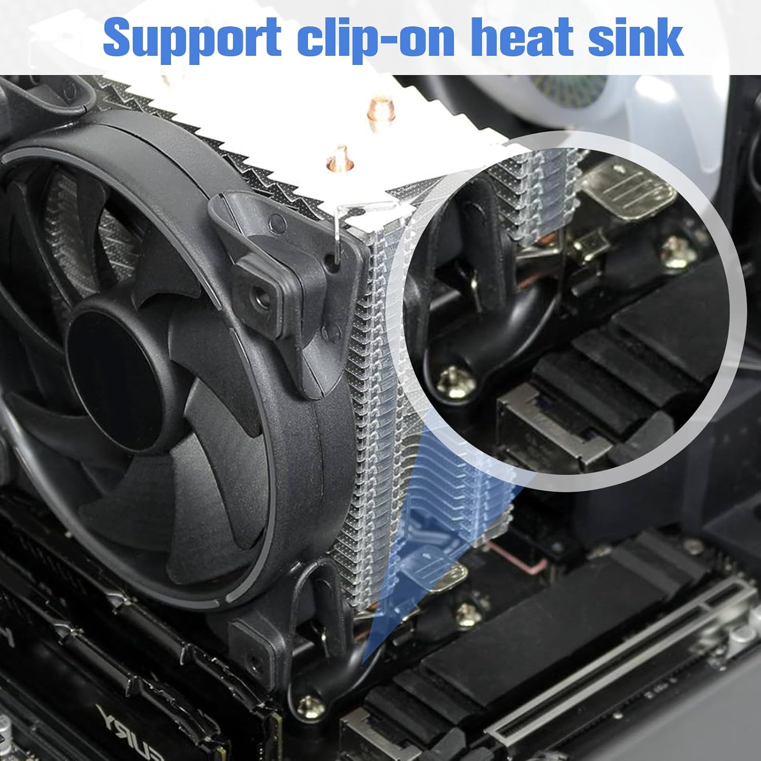 4 PCS AM5 CPU Bracket AM5 Motherboard CPU Cooler Fan Bracket, Desktop Computer Fan Retainer with Screws Black - Image 4