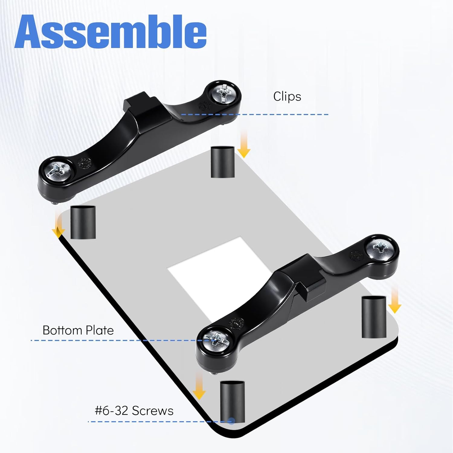 4 PCS AM5 CPU Bracket AM5 Motherboard CPU Cooler Fan Bracket, Desktop Computer Fan Retainer with Screws Black - Image 5
