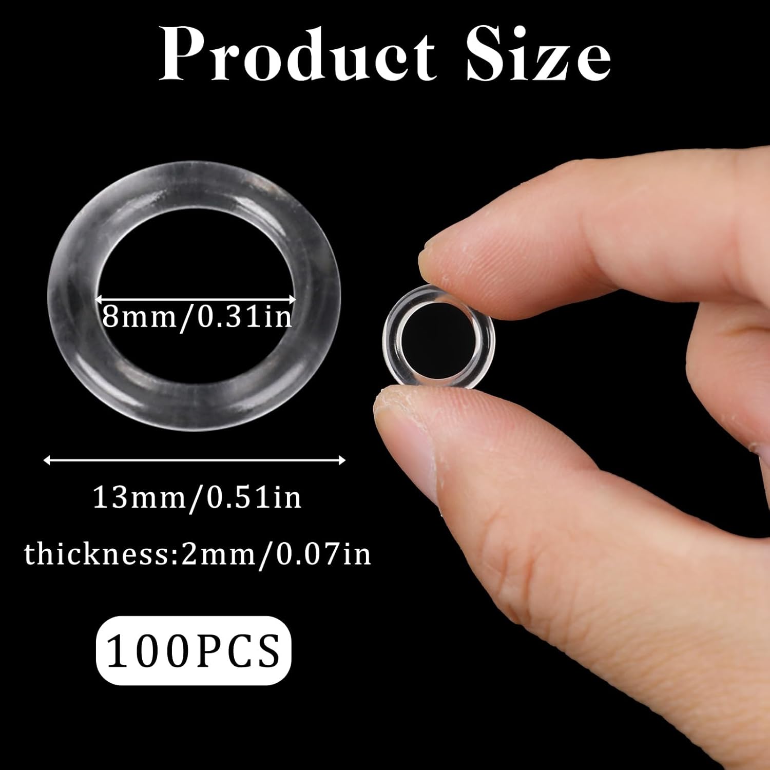 100pcs Roman Shade Rings Clear Plastic Drapery Ring Blind Curtain Rings for Roman Shades Clear Blind Curtains Ring Cafe Curtain Hardware for DIY Blinds, Curtains - Image 1