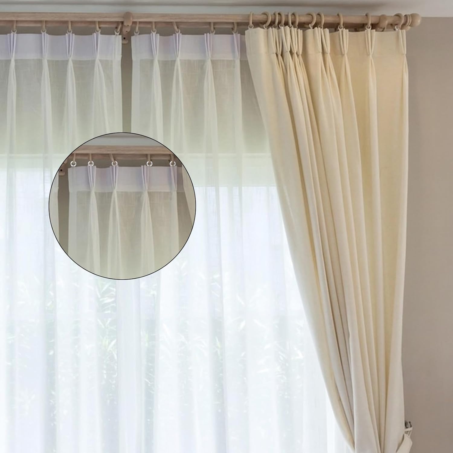 100pcs Roman Shade Rings Clear Plastic Drapery Ring Blind Curtain Rings for Roman Shades Clear Blind Curtains Ring Cafe Curtain Hardware for DIY Blinds, Curtains - Image 2