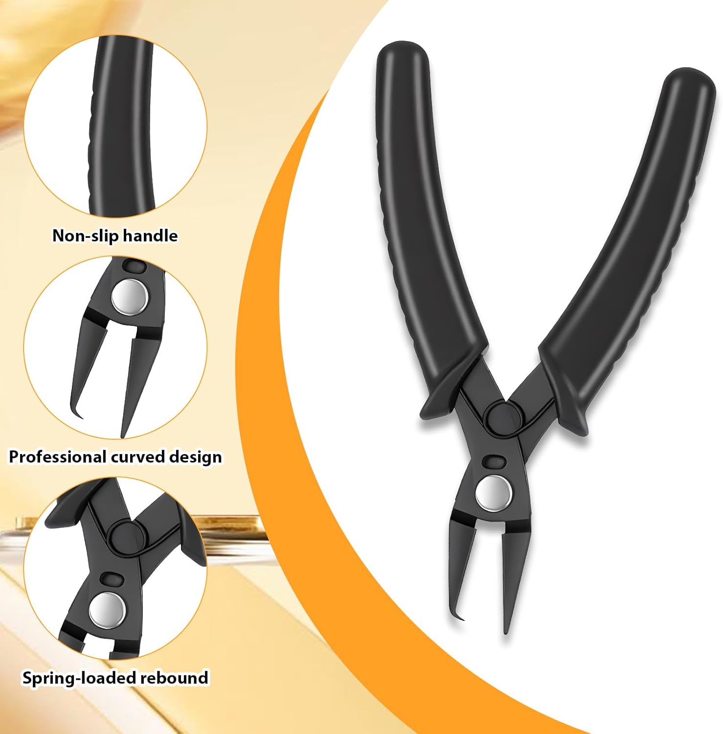 Jump Ring Pliers with Jump Ring Opener Finger Tools with Split Rings Plier, Rings Pliers & Jumps Tool for Jewelry Plier Tool, Stainless Steel Crimping Tools for Jewelry Making Circle - Image 2