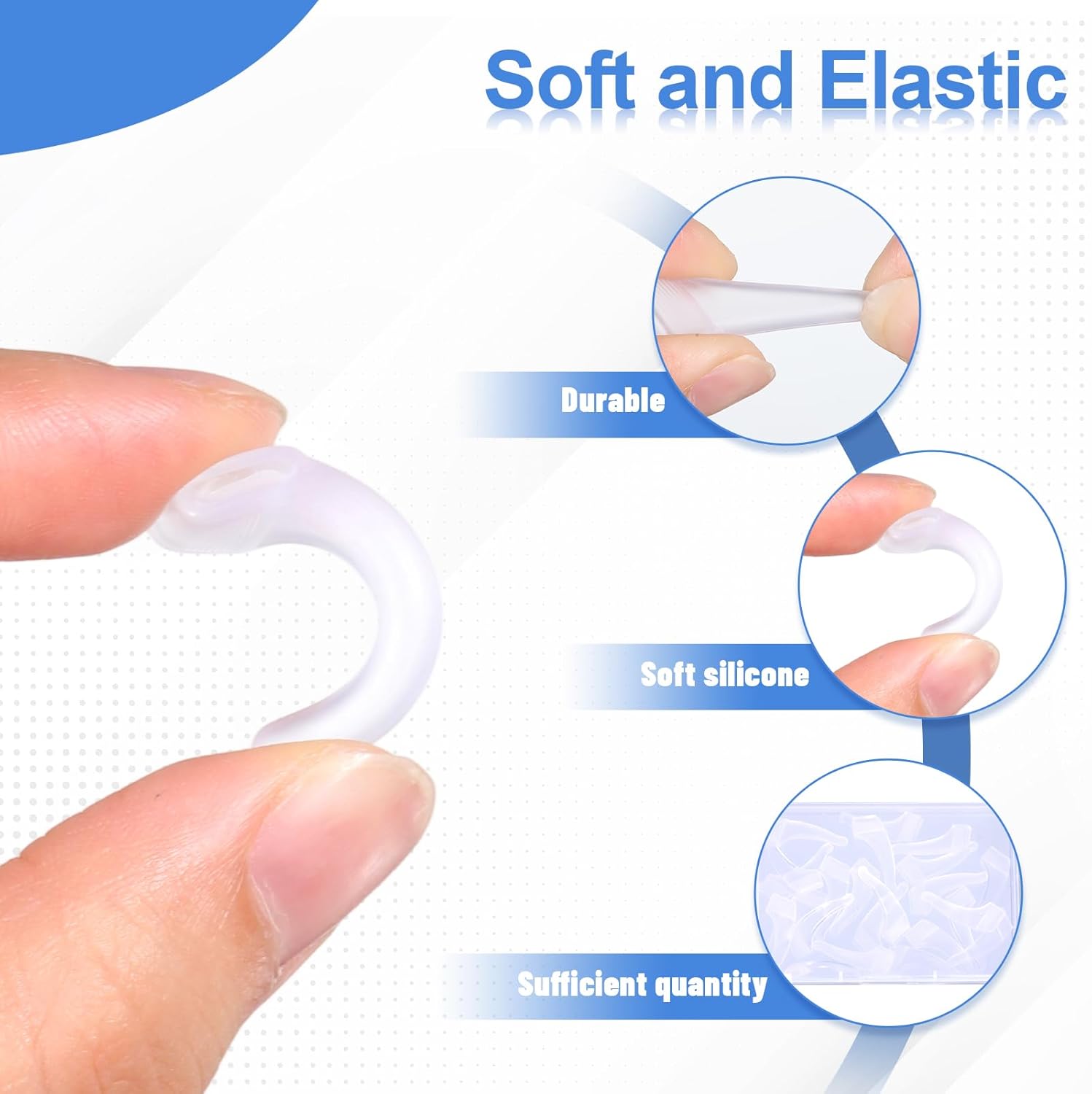16 Pairs Glasses Ear Hook Eye Glasses Ear Grippers Silicone Anti Slip Eyeglass Holder, Eyeglasses Grip Hooks Safety Eyewear Retainer for Sunglasses Temple Tips Sleeve Retainers for Eyeglass - Image 2