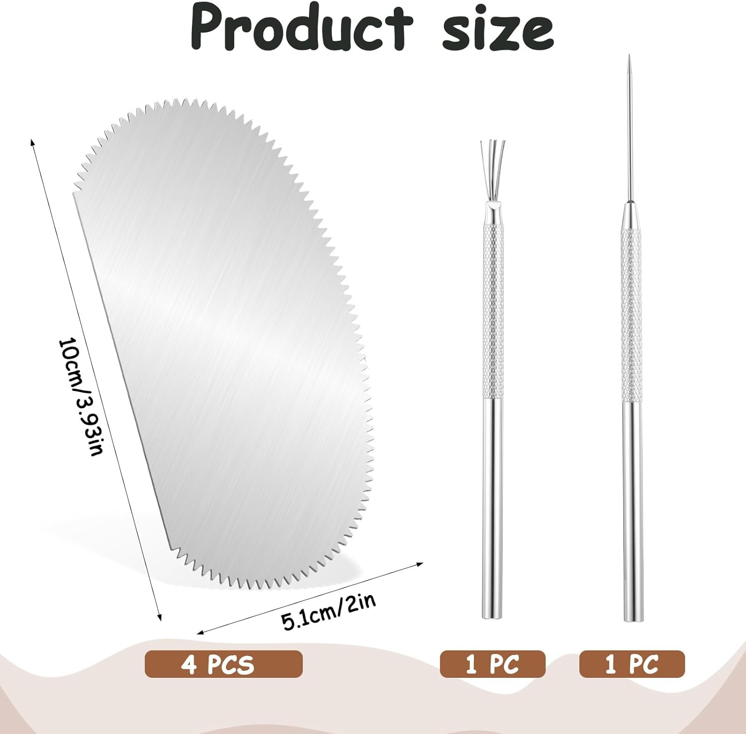 6 PCS Pottery Ribs Clay Sculpting Tools Stainless Steel Scraper Clay Ribs Serrated Sculpture Cutter Ceramics Sculpting Needle Wire Texture Tools Kits for Texturing Modeling Carving - Image 1