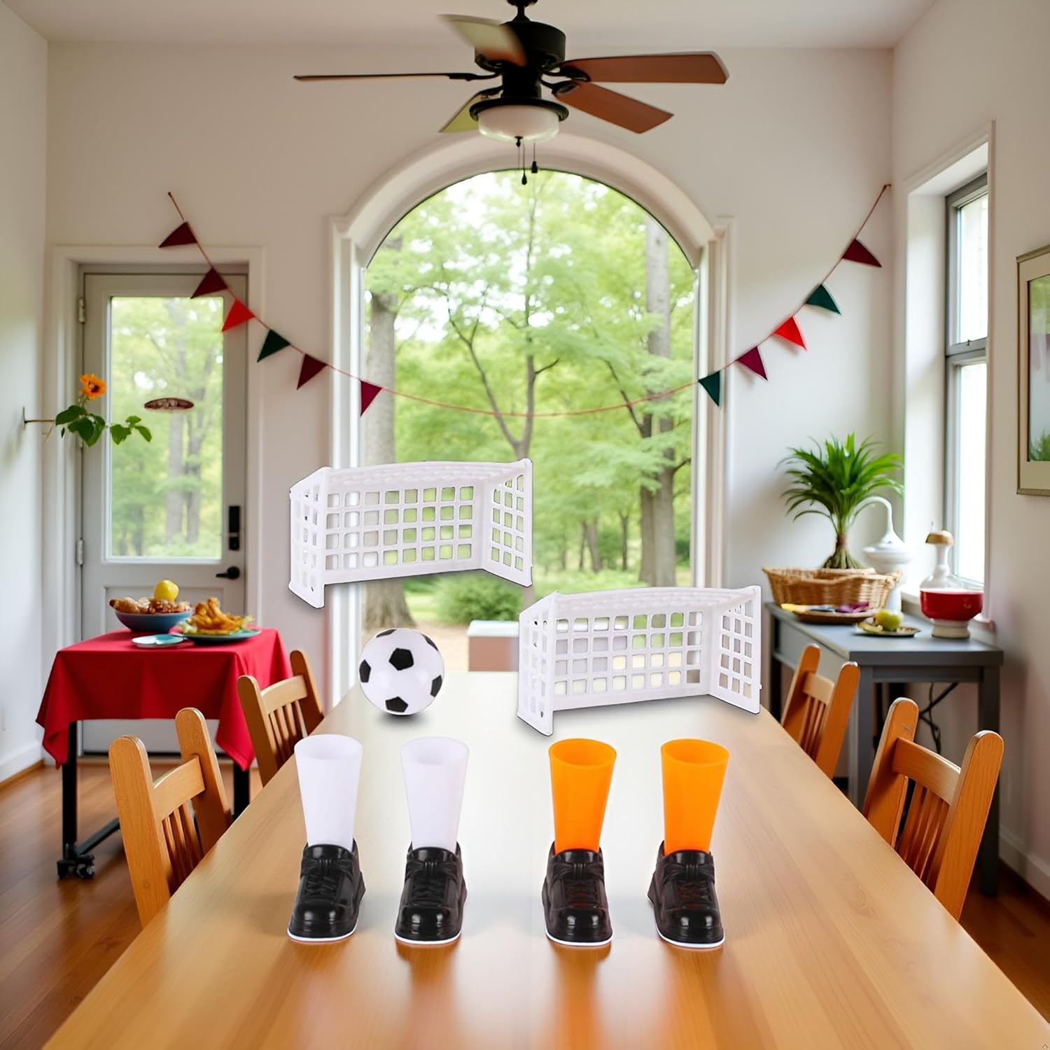 1 Set Finger Soccer Game Finger Footballs Match Funny Finger Table Game Set with Two Goals for Fans Club Party - Image 1