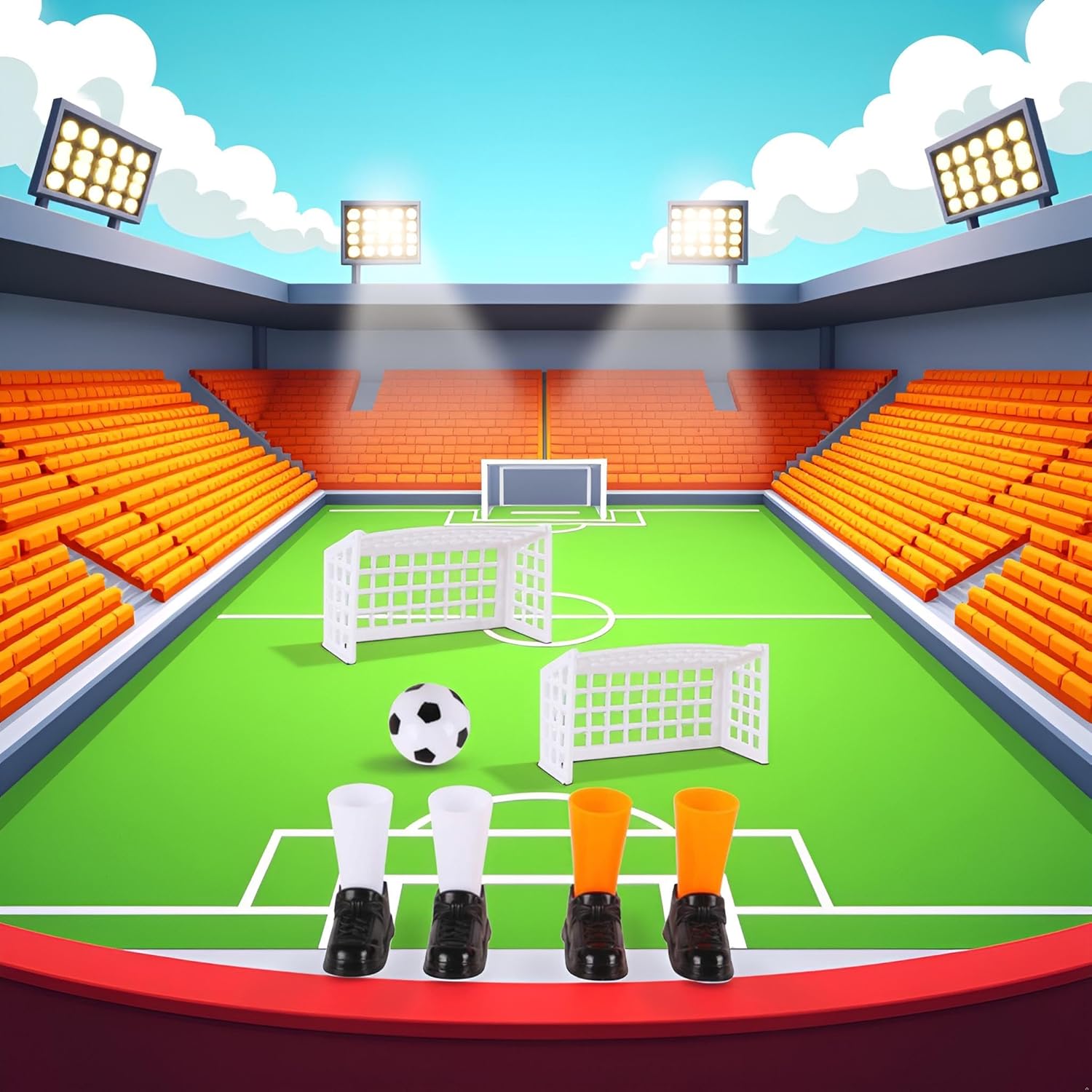1 Set Finger Soccer Game Finger Footballs Match Funny Finger Table Game Set with Two Goals for Fans Club Party - Image 3