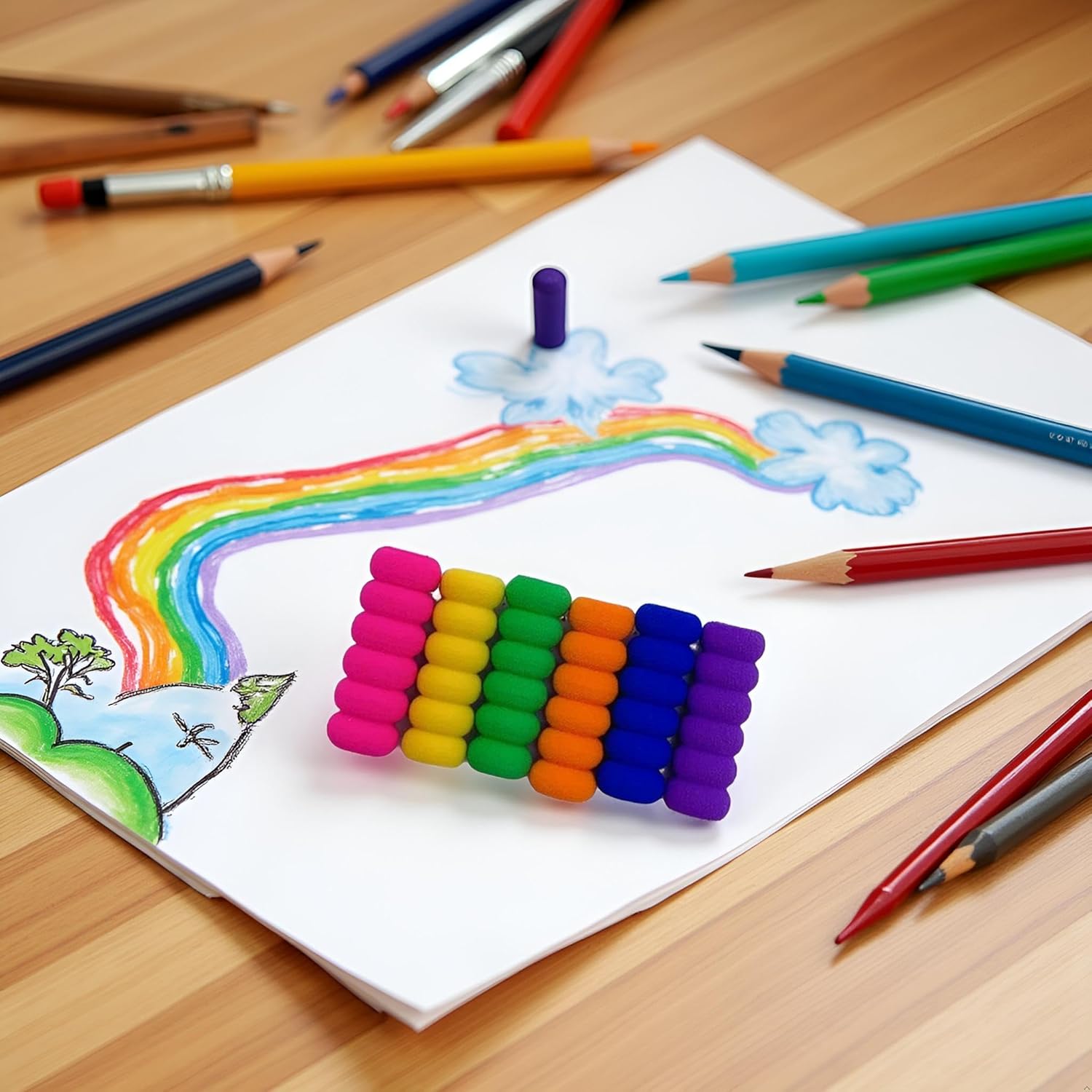 10Pcs Random Color Soft Foam Pencil Grips, Pen Grippers for Diamond Painting Pens Drill Pen, Pencil Cushion Drawing Pens for Drawing Writing Kids Toddlers Adults Arthritis - Image 3