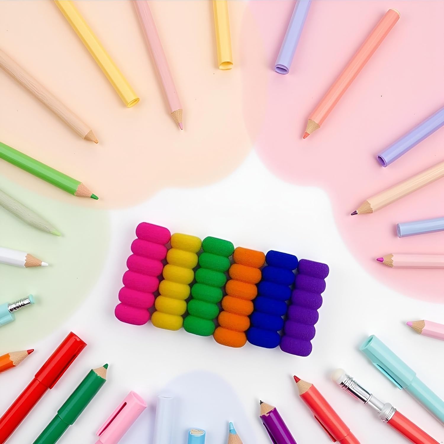 10Pcs Random Color Soft Foam Pencil Grips, Pen Grippers for Diamond Painting Pens Drill Pen, Pencil Cushion Drawing Pens for Drawing Writing Kids Toddlers Adults Arthritis - Image 5