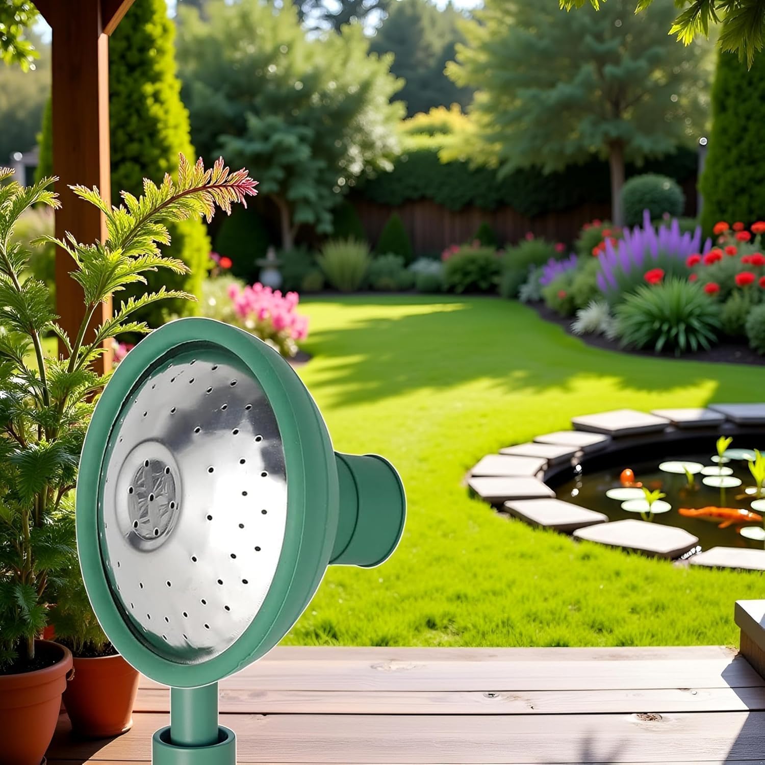 Green Universal Garden Watering Can Rose Head Water Sprinkler Sprayer Fit All Watering Can Rose Watering Can Spout Cover Nozzle Replacement Gardening Watering Equipment - Image 5