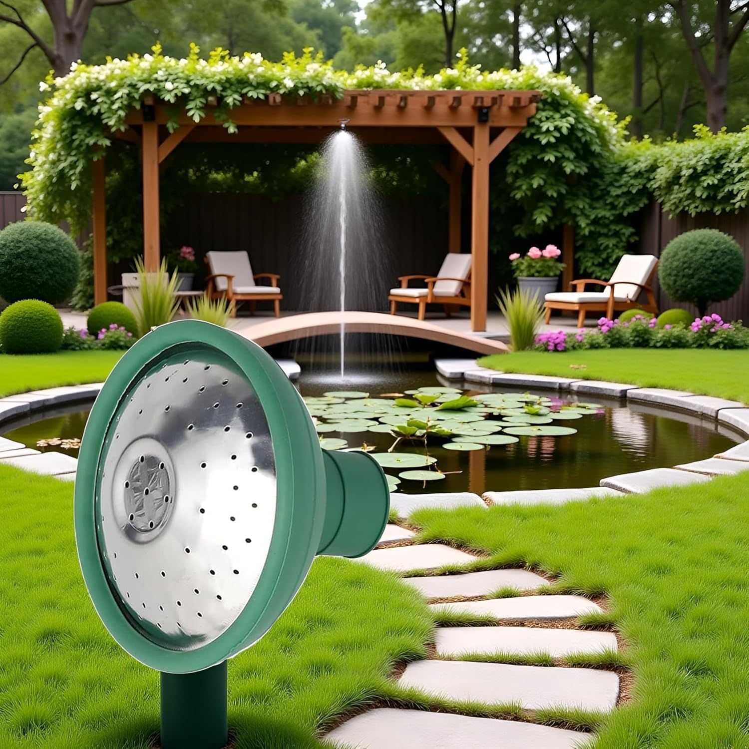 Green Universal Garden Watering Can Rose Head Water Sprinkler Sprayer Fit All Watering Can Rose Watering Can Spout Cover Nozzle Replacement Gardening Watering Equipment - Image 7