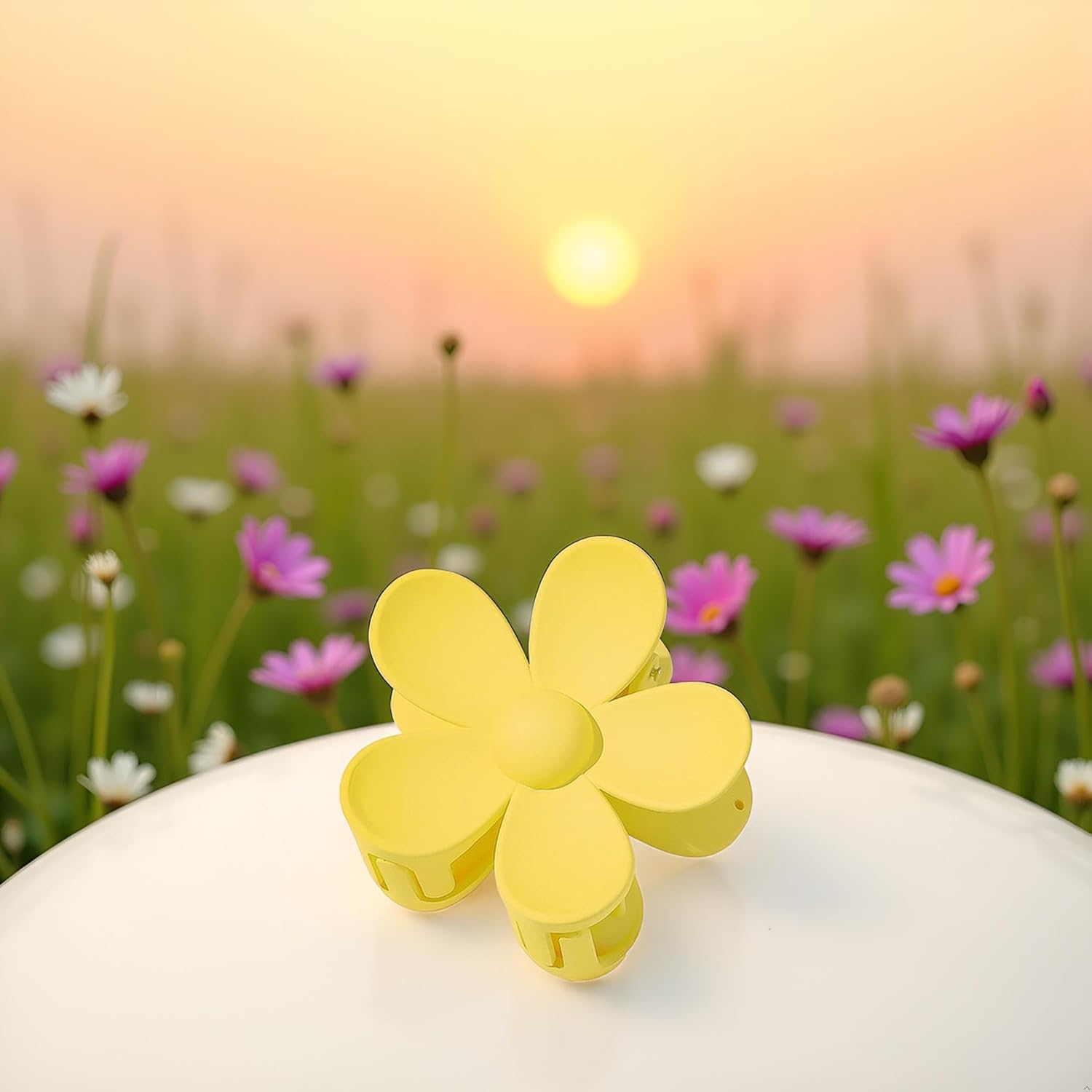 Yellow Hair Claw Clips Flower Shaped Plastic Jaw Anti-scratch Smell-less Useful Hold Tightly Light Hair Accessories Hair Clips - Image 7