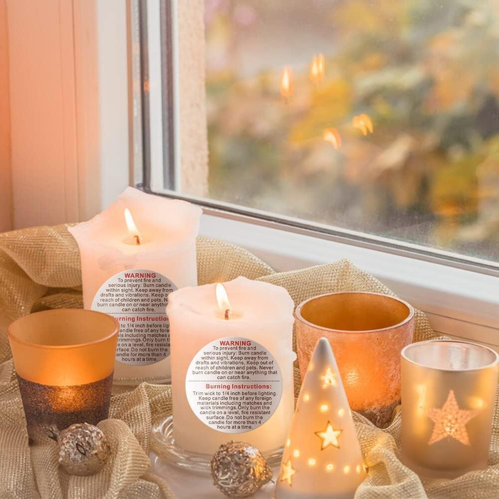 500 Pieces White Candle Warning Labels Candle Jar Container Stickers Candle Safety Stickers Decal Candle Warning Labels Stickers for Candle Making DIY Candle Jars and Tins Candle Making (1 inch) - Image 5