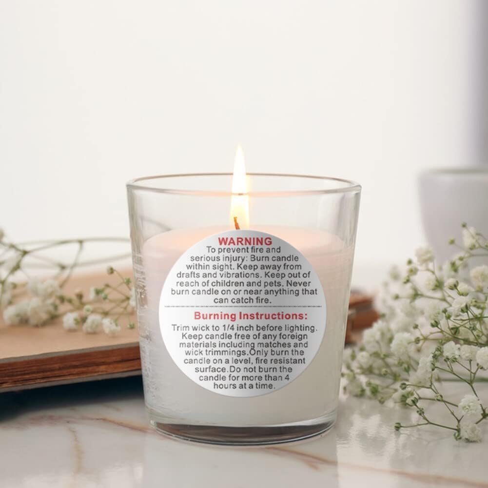 500 Pieces White Candle Warning Labels Candle Jar Container Stickers Candle Safety Stickers Decal Candle Warning Labels Stickers for Candle Making DIY Candle Jars and Tins Candle Making (1 inch) - Image 7