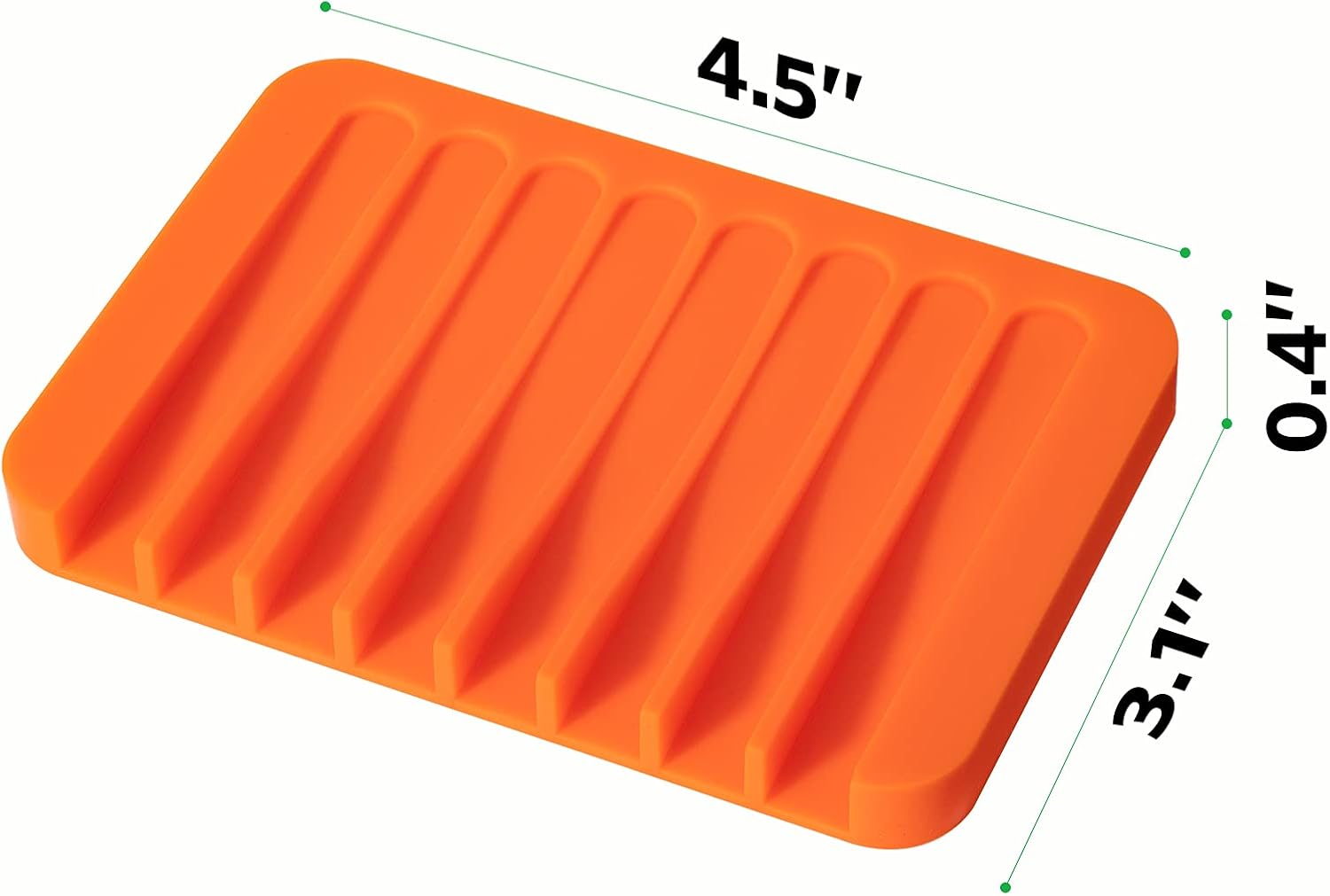 Soap Dish Shower Waterfall Soap Tray Holder for Bathroom, Kitchen, Counter Top, Flexible Silicone, Keep Soap Bars Dry, Easy Cleaning - Orange - Image 6