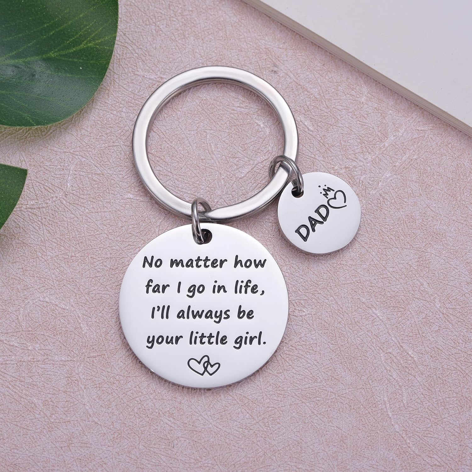 Dad Gift from Daughter, Christmas Best Dad Key Chain, Birthday Father's Day Jewelry for Father Stepdad Papa - Image 1