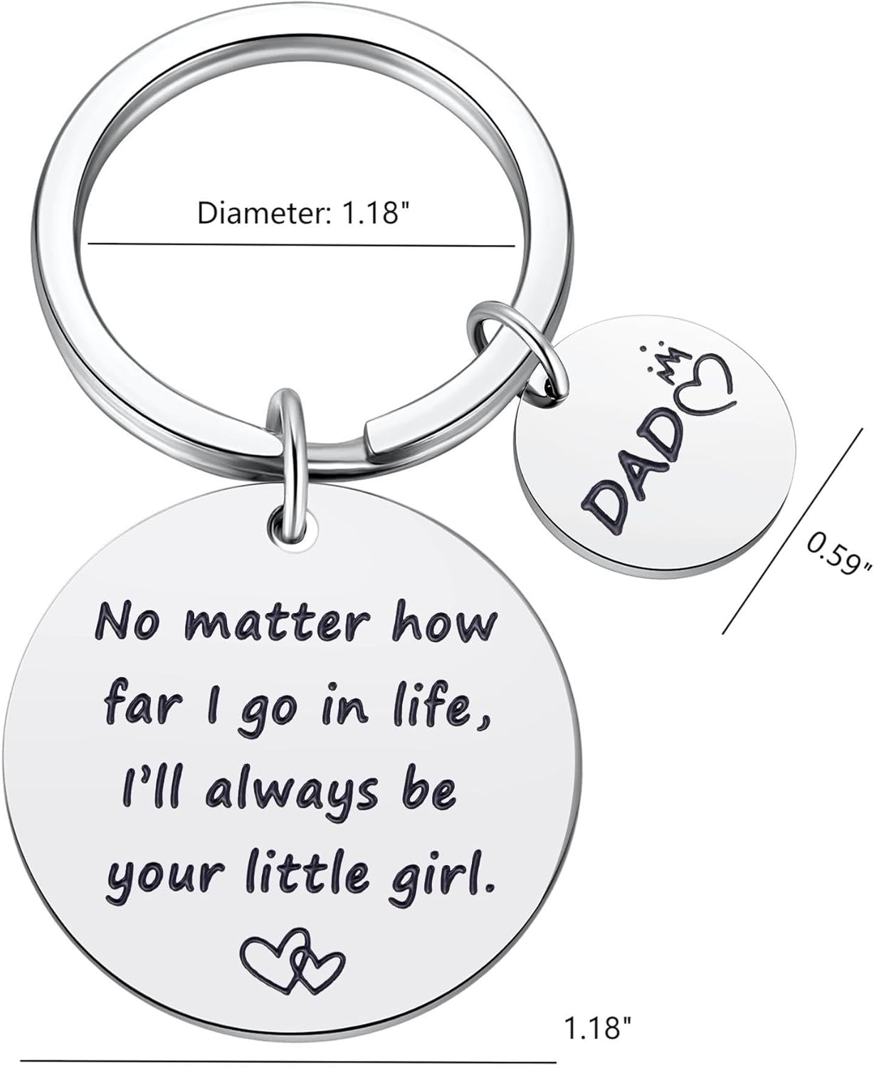 Dad Gift from Daughter, Christmas Best Dad Key Chain, Birthday Father's Day Jewelry for Father Stepdad Papa - Image 4
