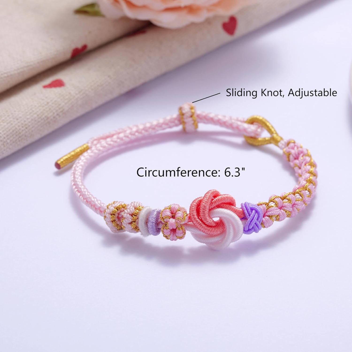 Kvekstio To My Granddaughter Blossom Knot Bracelet, Always Be Brave And Be Strong Adjustable Braided Bracelets for Granddaughter from Grandma, Inspirational Christmas Gift for Women Teen - Image 3