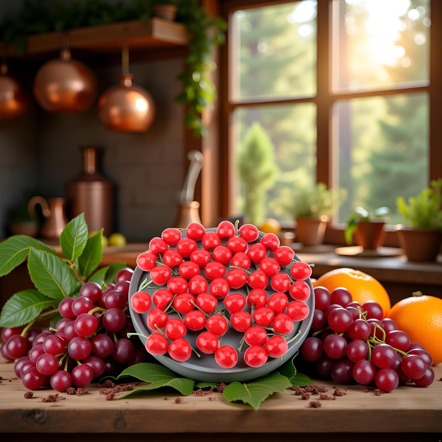 20Pcs Red Artificial Cherries, Realistic/Lifelike Fruit Cherry Ornament, Home Kitchen Party Decoration & Photography Prop, Plastic, 1x1x0.2 inches - Image 7