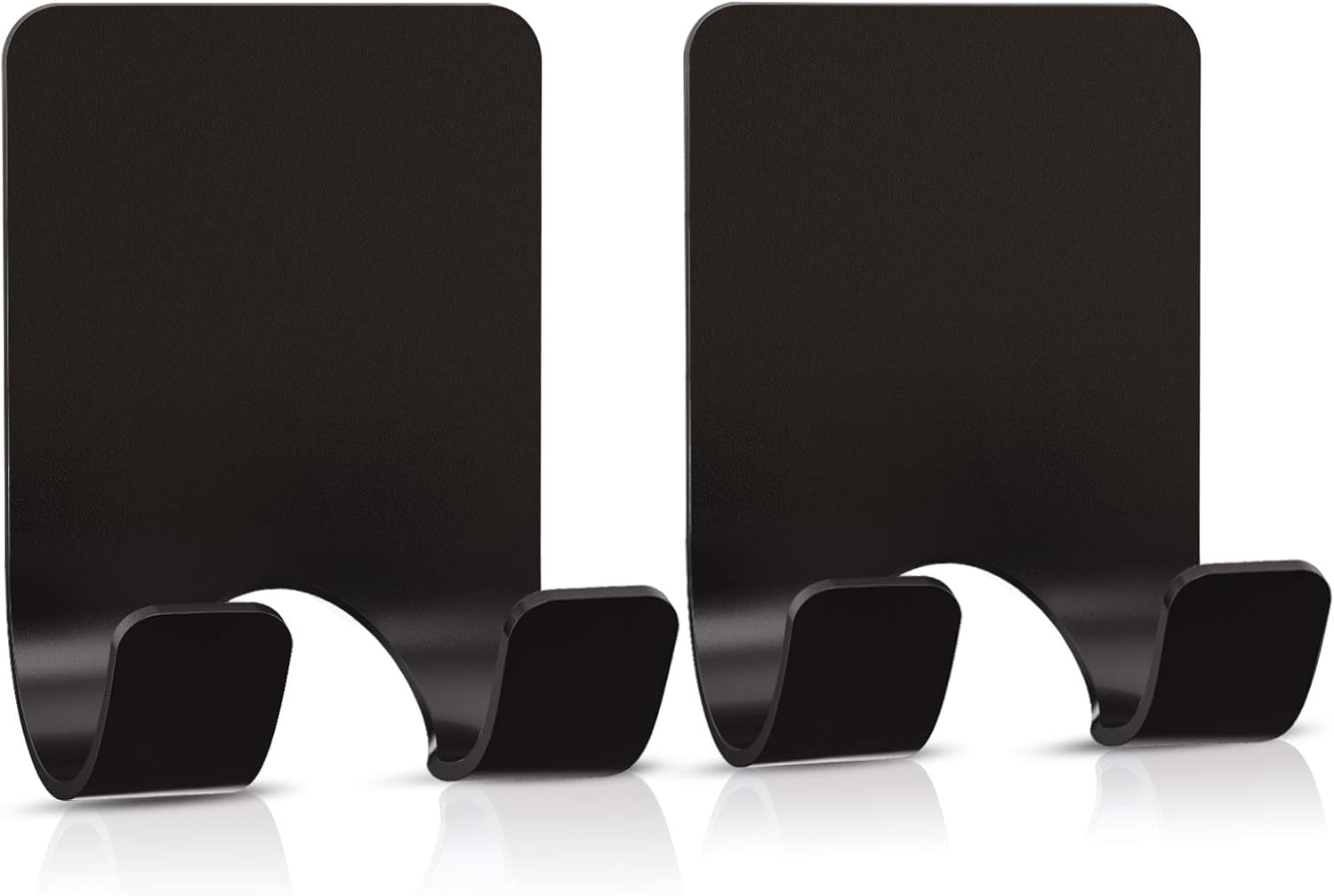 Shower Wall Razor Holder, Metal Adhesive Razor Hooks for His and Hers, Waterproof, Black, 2 Pcs - Image 1