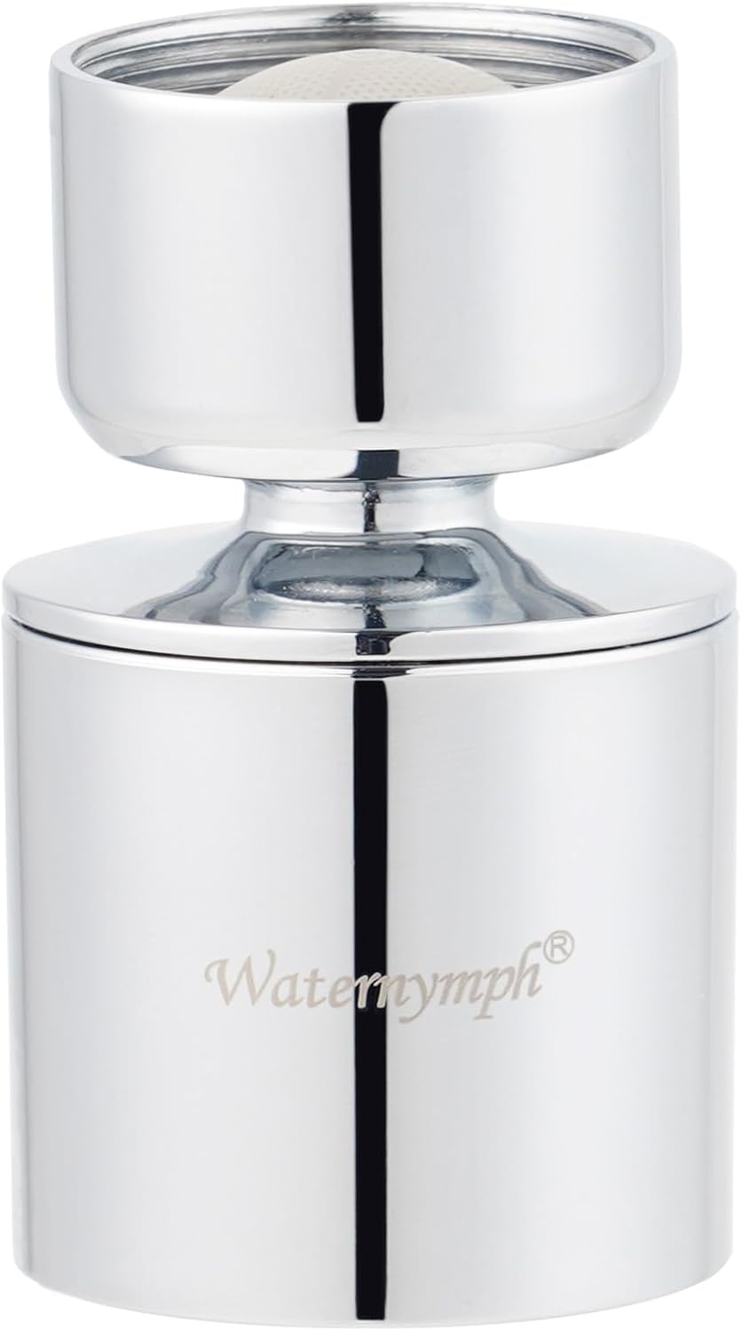 Dual-function 2-Flow Faucet Aerator, Water Saving Swivel Aerator with 2 Sprayer - Faucet Parts Replacement - 55/64 Inch-27UNS Female Thread - Chrome - Image 1