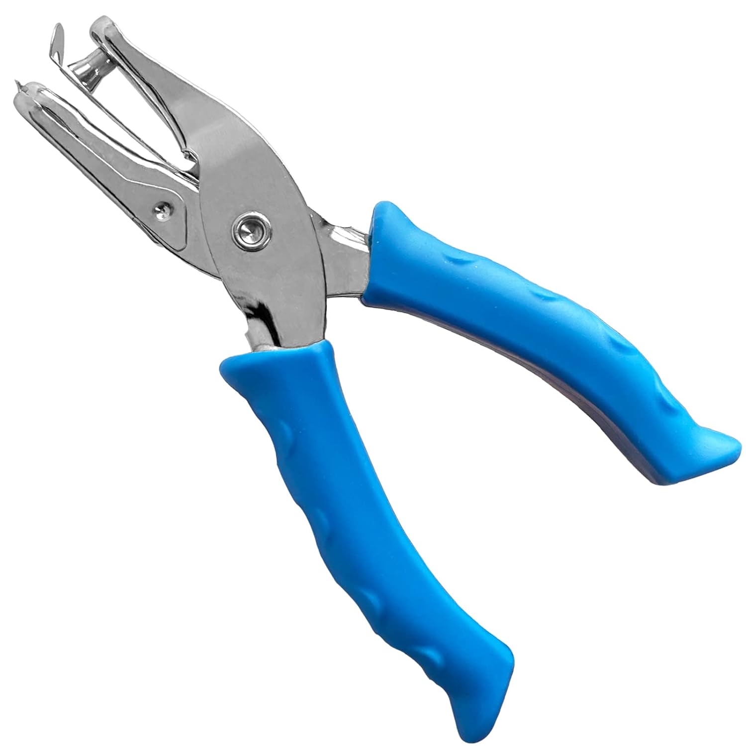 Single Hole Punch 1/4” Paper Hole Puncher for Crafts, One Hole Puncher with Blue Soft Grip Handle for Kids and Adults, Handheld Circle Punch for Paper Crafts in Home, Office, Classroom - Image 1