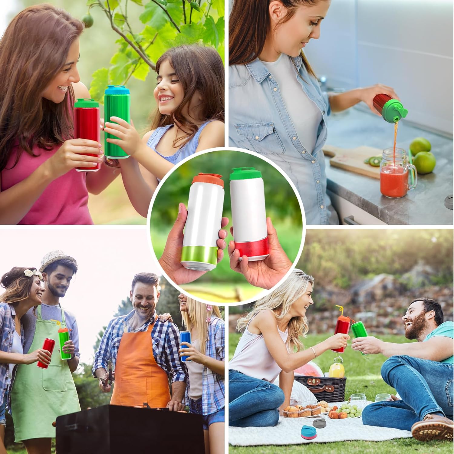 Silicone Soda Can Cover Lids, Pop Can Covers with Resealable Nozzle 6 Pack, BPA Free Stopper and Protector Reusable Beer Can Covers for Soda Fits Standard Cans - Image 7