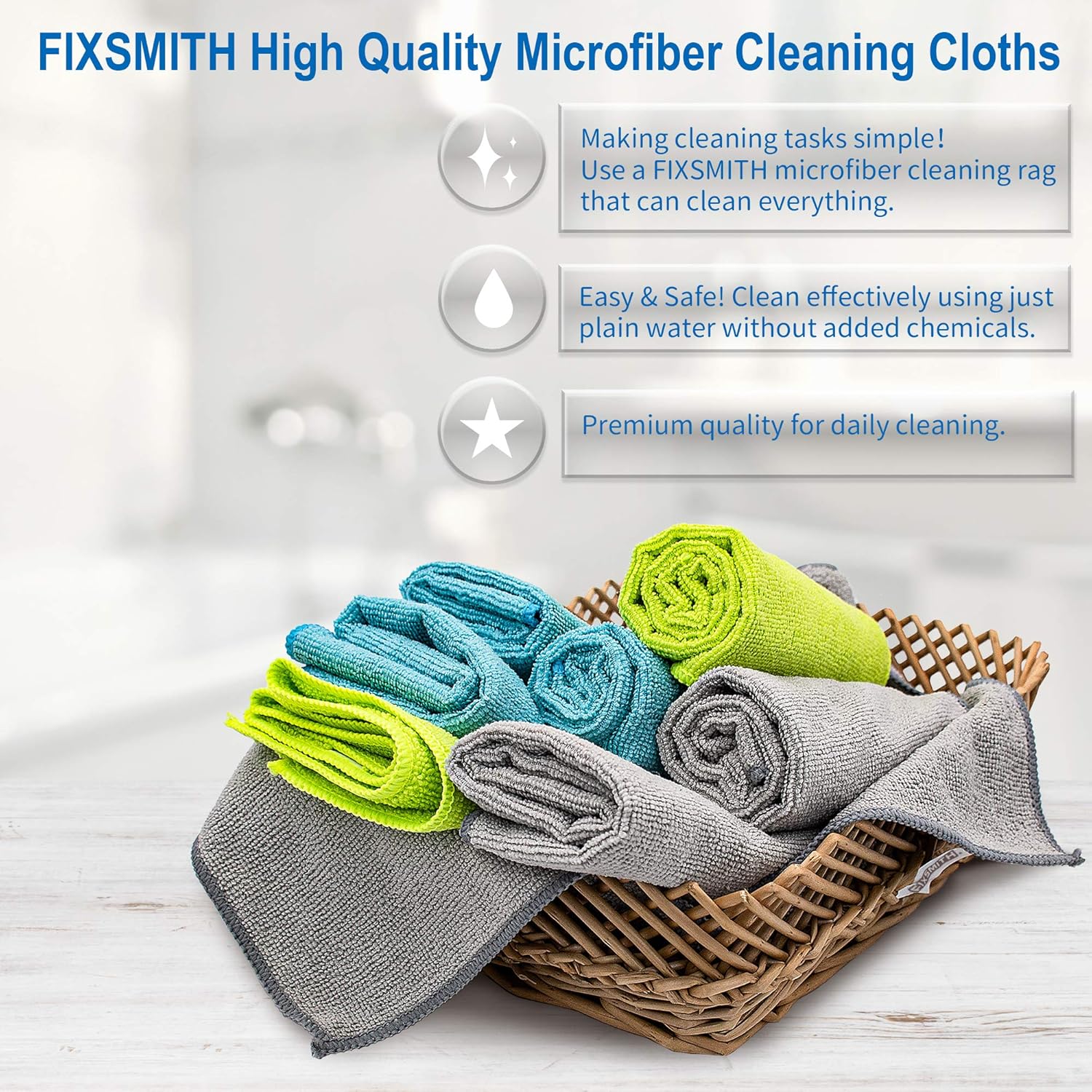 Microfiber Cleaning Cloth - Pack of 8, Size: 12 x 16 in, Multi-Functional Cleaning Towels, Highly Absorbent Cleaning Rags, Lint-Free, Streak-Free Cleaning Cloths for Car Kitchen Home - Image 3