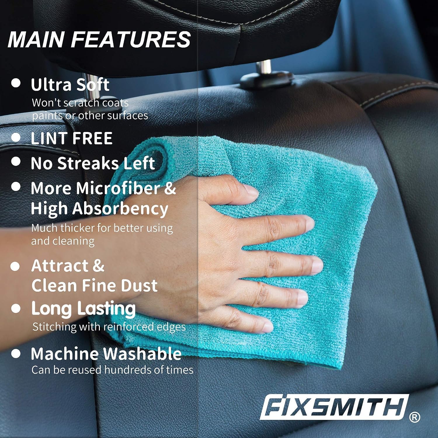 Microfiber Cleaning Cloth - Pack of 8, Size: 12 x 16 in, Multi-Functional Cleaning Towels, Highly Absorbent Cleaning Rags, Lint-Free, Streak-Free Cleaning Cloths for Car Kitchen Home - Image 5