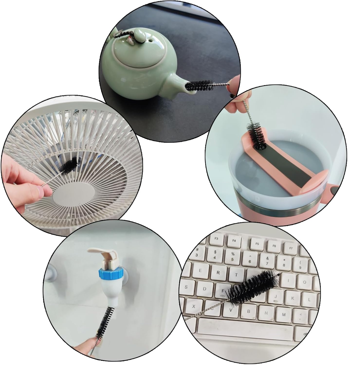Straw Cleaner Brush Set, Shower Head Cleaner Tool, Nylon Pipe Tube Cleaner 8-inch 10 Different Diameters Set for Tumbler, Water Bottle, Sippy Cup, Sinks and Hummingbird Feeders - Image 4