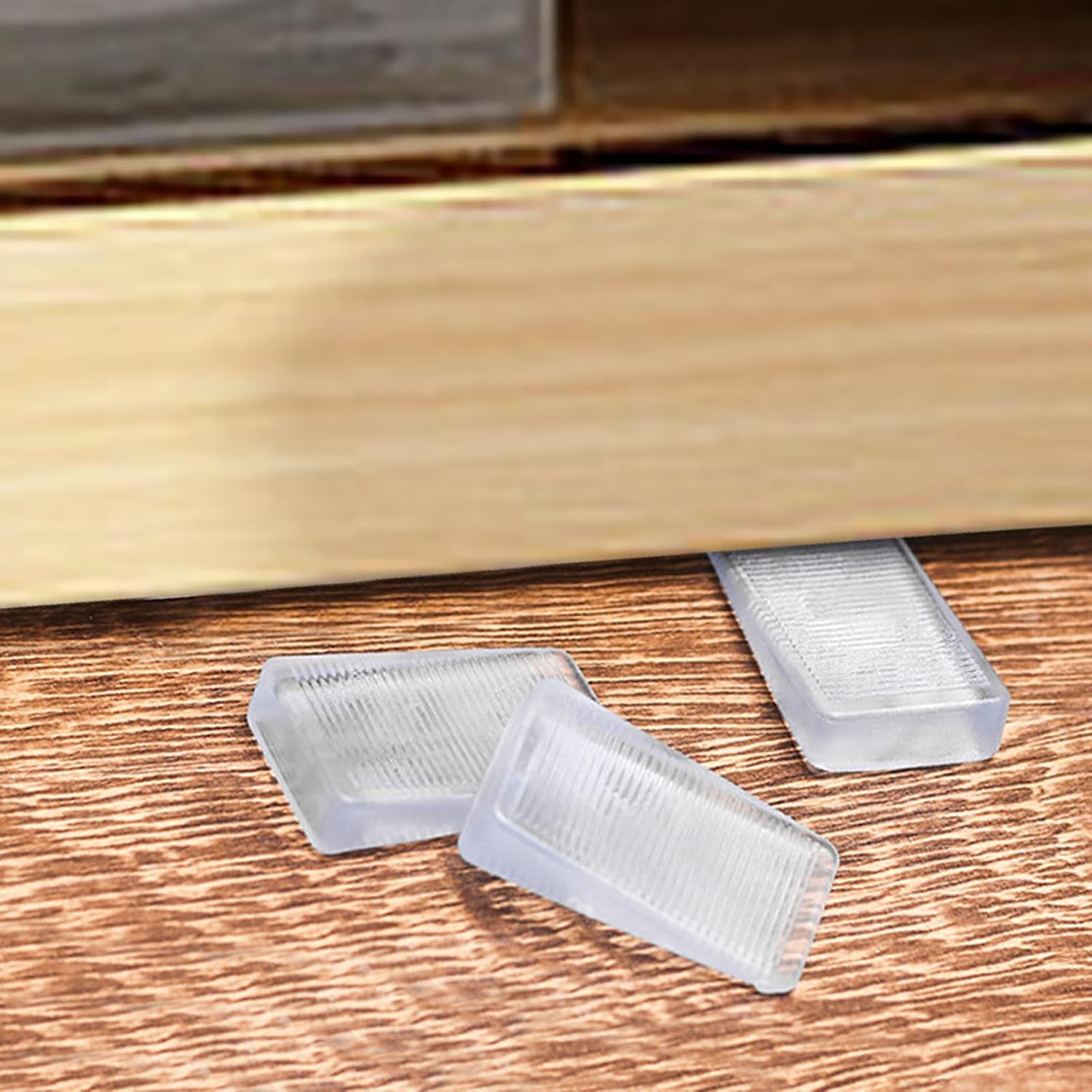 8 Pack Clear Plastic Shims, Level Wedge, Furniture Levelers, Non-Slip PVC and Rubber, Rectangular, For Uneven Floors, Tables, Furniture - Image 5