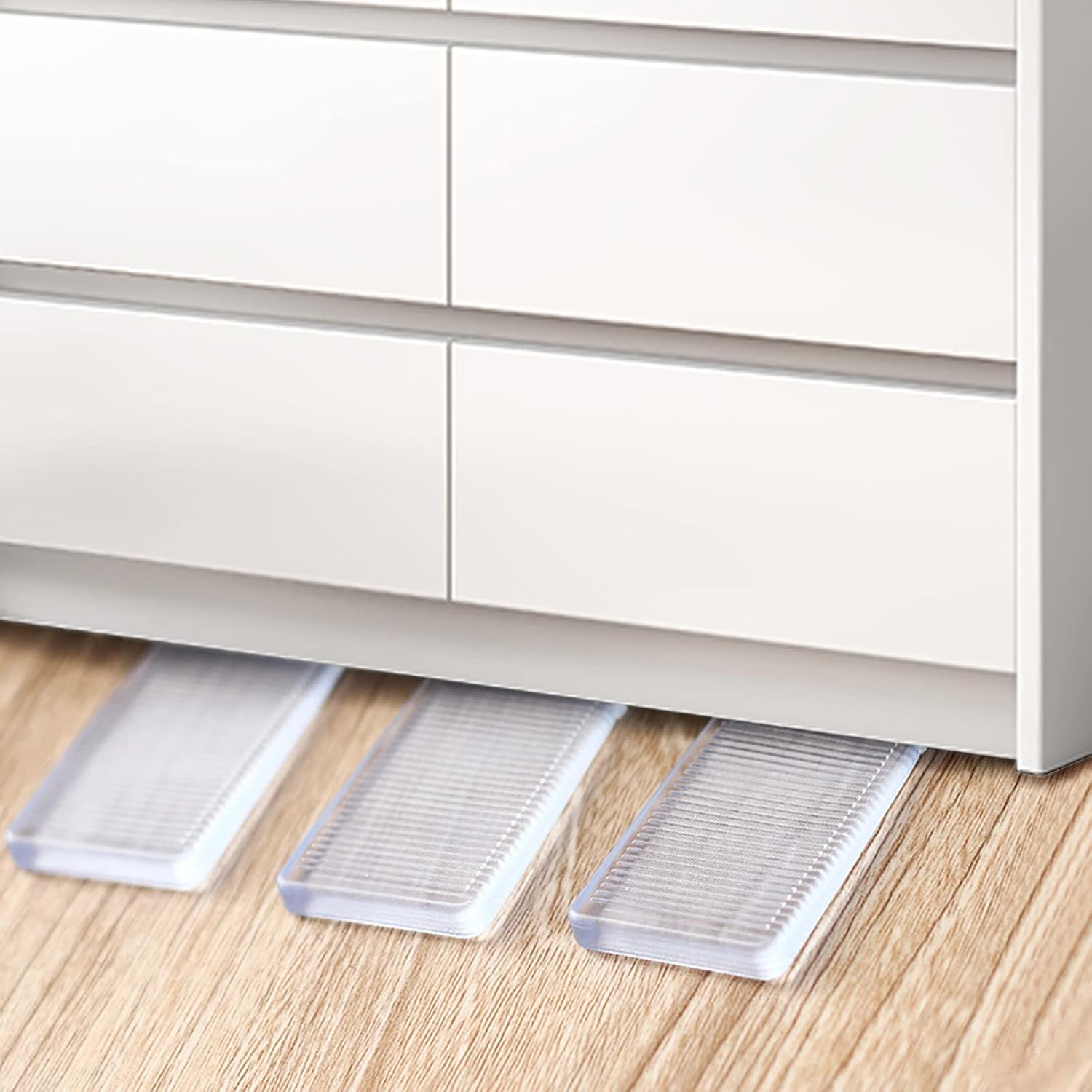 8 Pack Clear Plastic Shims, Level Wedge, Furniture Levelers, Non-Slip PVC and Rubber, Rectangular, For Uneven Floors, Tables, Furniture - Image 6