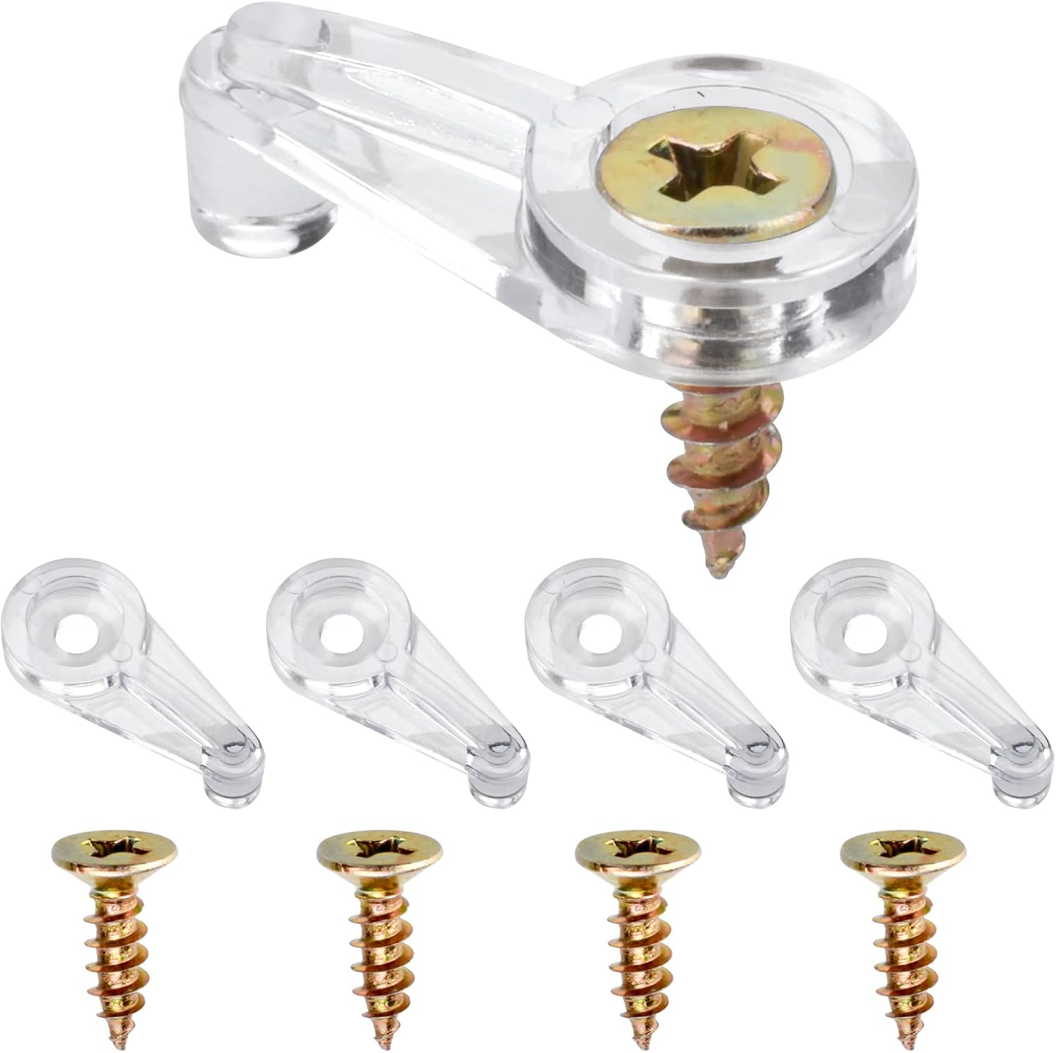 50 Pack Glass Retainer Kit 4-5mm Clips With Screws for Fixing Cabinet Doors - Image 1