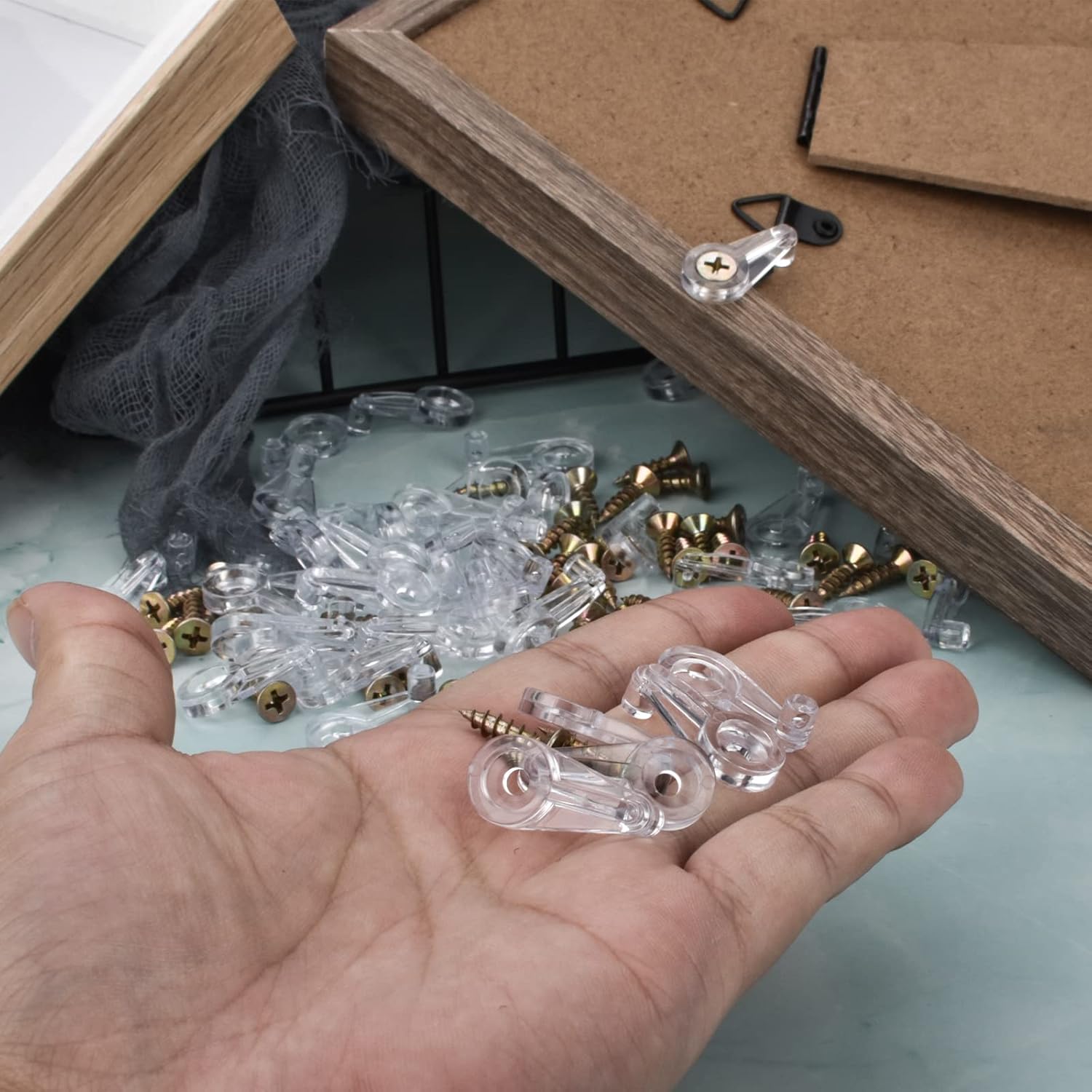 50 Pack Glass Retainer Kit 4-5mm Clips With Screws for Fixing Cabinet Doors - Image 4