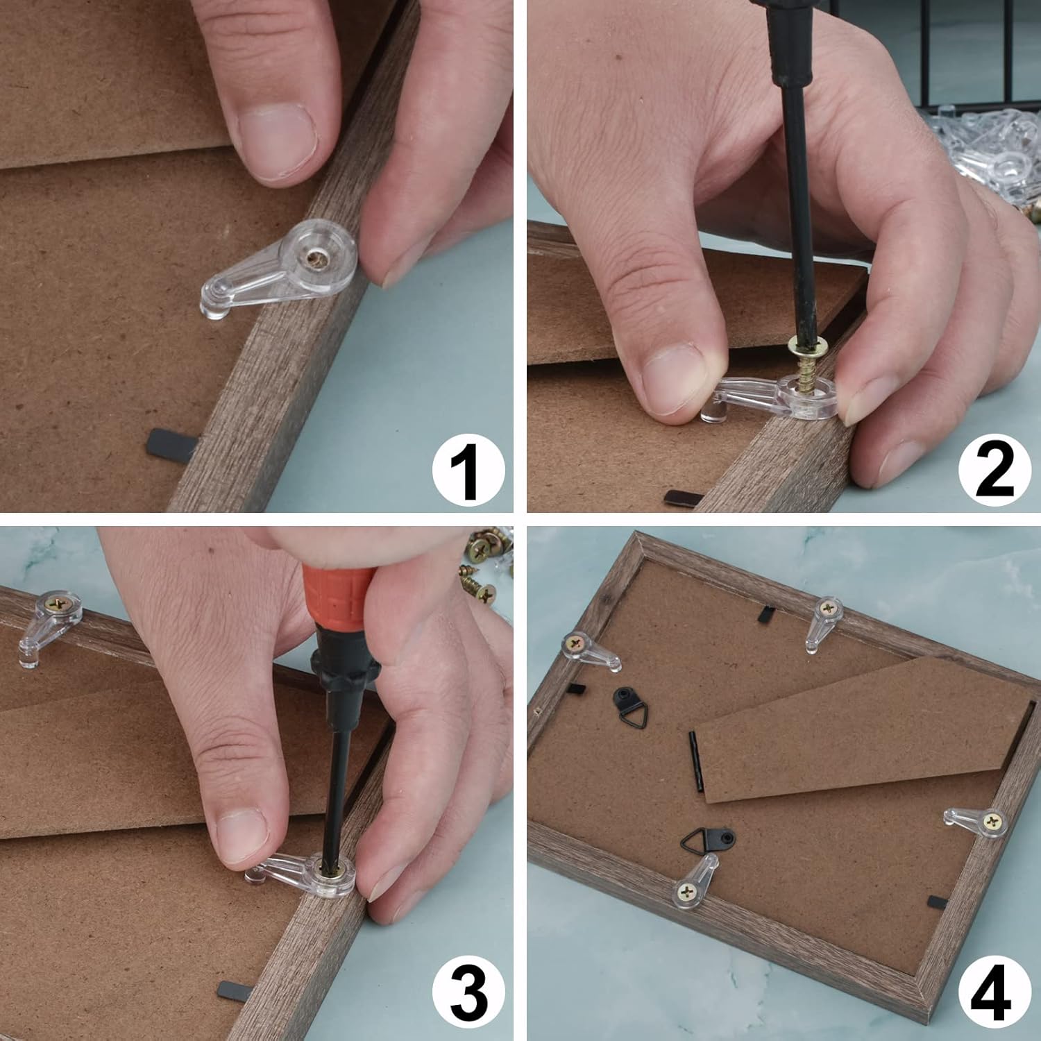 50 Pack Glass Retainer Kit 4-5mm Clips With Screws for Fixing Cabinet Doors - Image 5