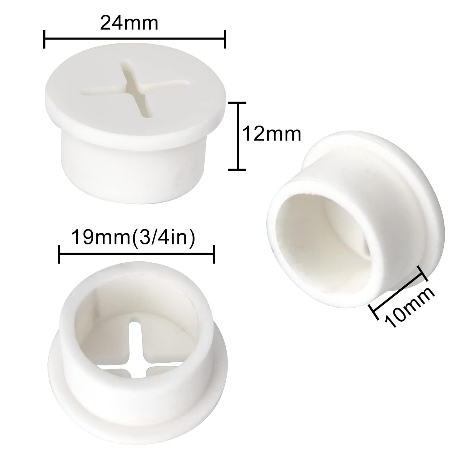 12 Pcs Cable Cord Grommet Silicone Cable Grommet 3/4