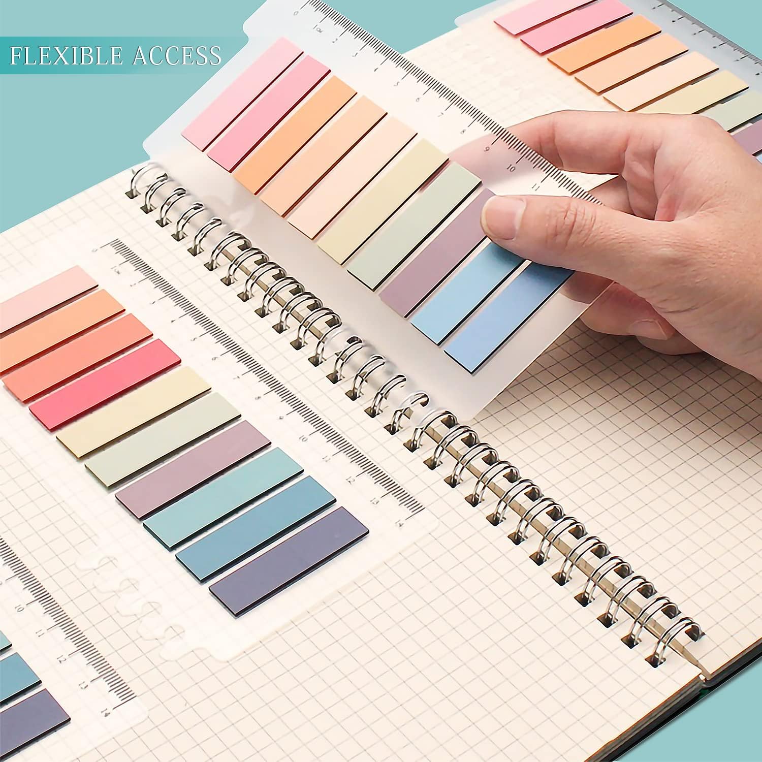 1200 Pcs Sticky Annotation Tabs Morandi Sticky Note Tabs Writable and Translucent Reminder Tabs with Ruler for Marking Page Notes Book Files - Image 5