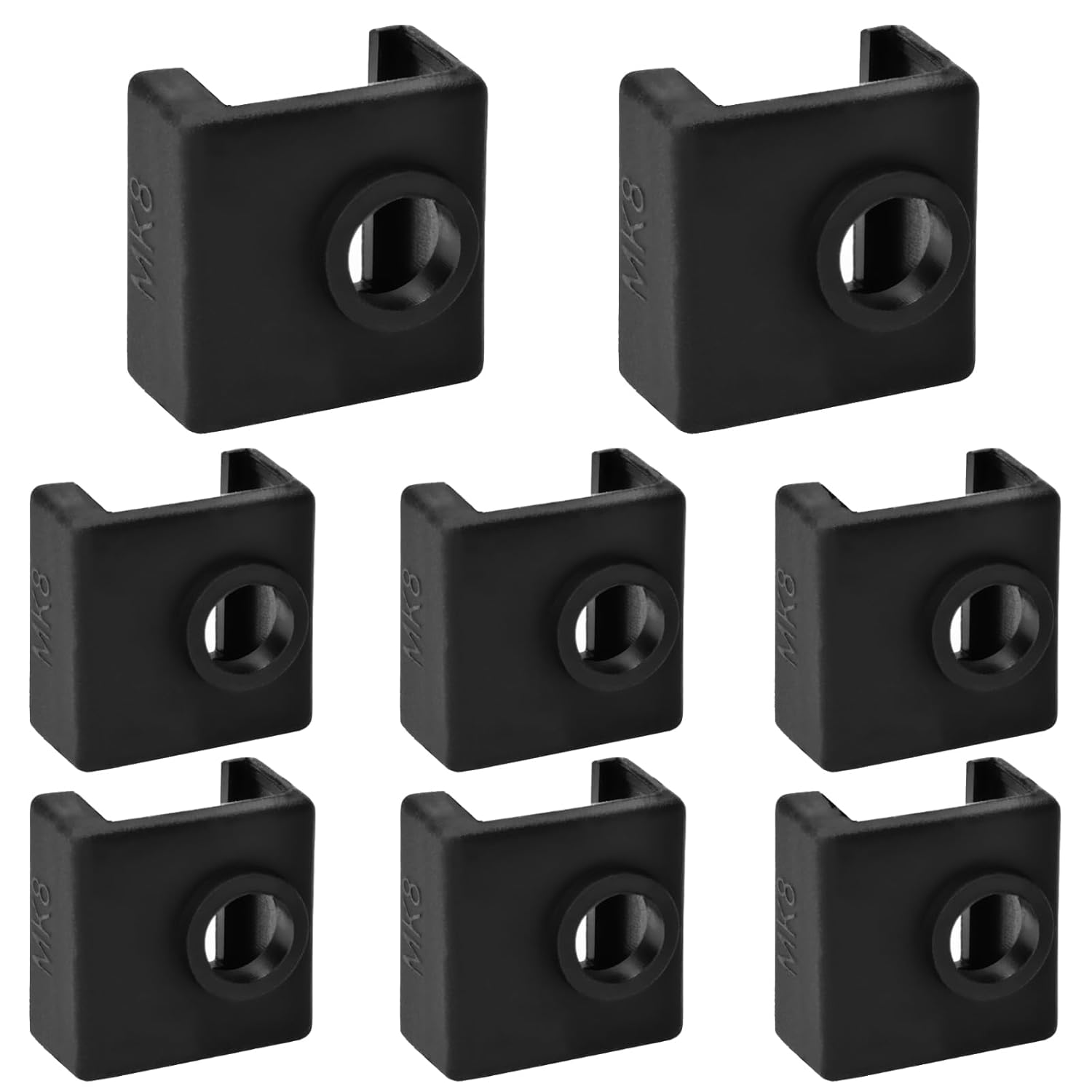 3D Printer Silicone Sock 8Pcs Hotend Silicone Sock Heater Block Silicone Cover for Creality Ender 3, Ender 3 Pro, Ender 5, Ender 5 Pro, CR 10 Series, MK7/ 8/9 Hotend - Image 1