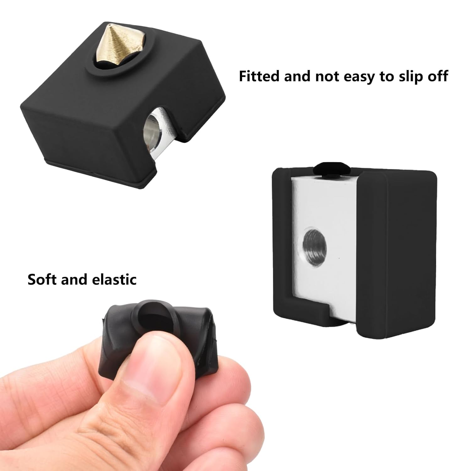 3D Printer Silicone Sock 8Pcs Hotend Silicone Sock Heater Block Silicone Cover for Creality Ender 3, Ender 3 Pro, Ender 5, Ender 5 Pro, CR 10 Series, MK7/ 8/9 Hotend - Image 3