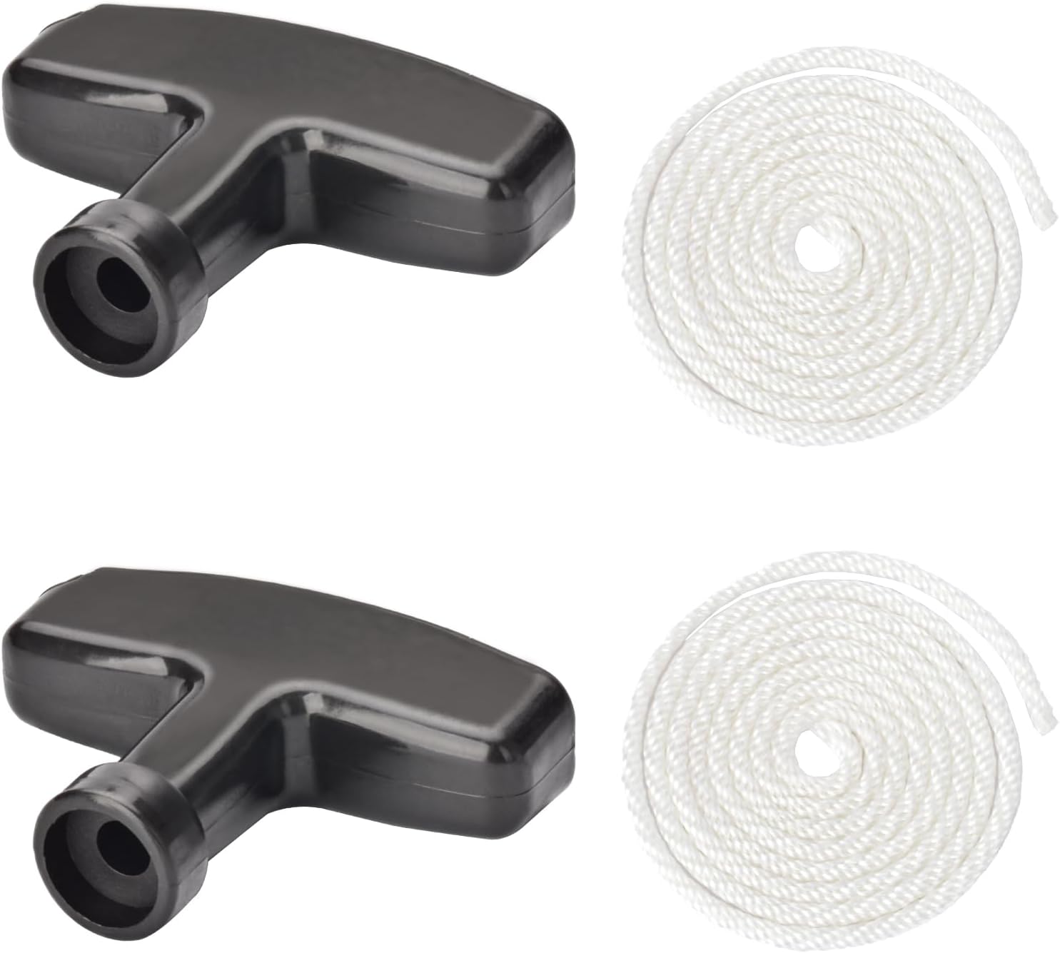 Pull Cord with Recoil Starter Handle Gasoline Engine Starter Handle Grip Recoil Starter Pull Handle for Lawn Mower, Chainsaw, Generator (2 Pack) - Image 1