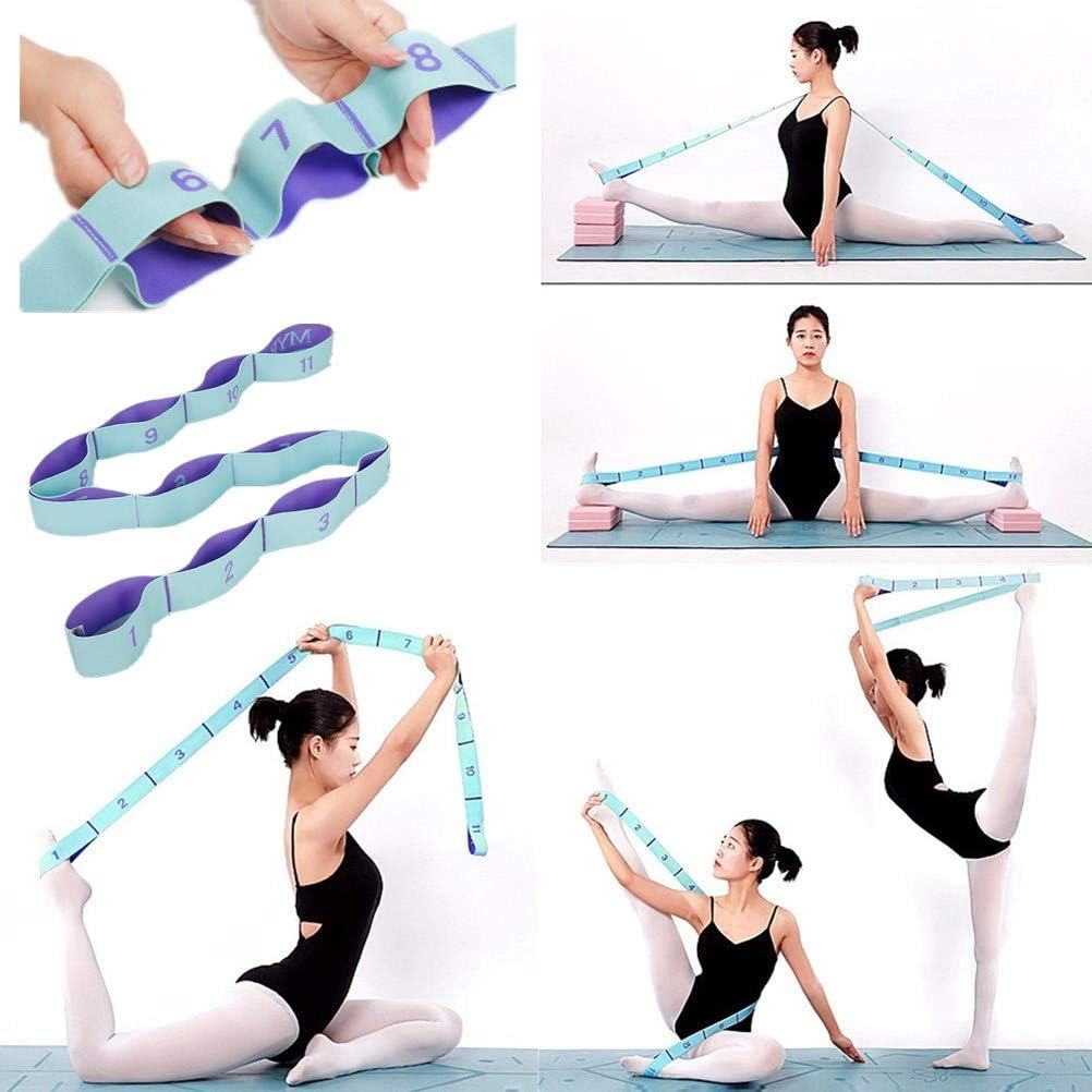 Nitpicker Stretching Straps Hamstring Stretcher Device Elastic Exercise Band Yoga mat Carrying Straps Leg Exercise Equipment Stretching Strap with Loops for Flexibility Stretch Strap 11 Loops - Image 1