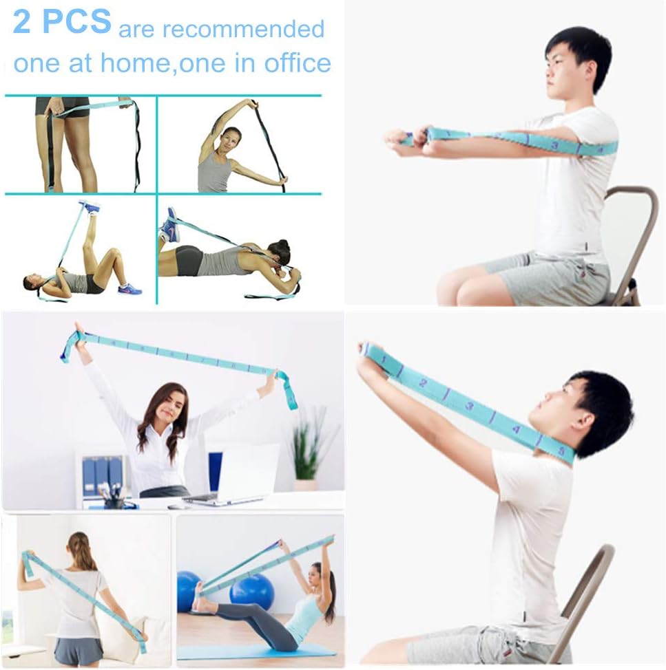 Nitpicker Stretching Straps Hamstring Stretcher Device Elastic Exercise Band Yoga mat Carrying Straps Leg Exercise Equipment Stretching Strap with Loops for Flexibility Stretch Strap 11 Loops - Image 2