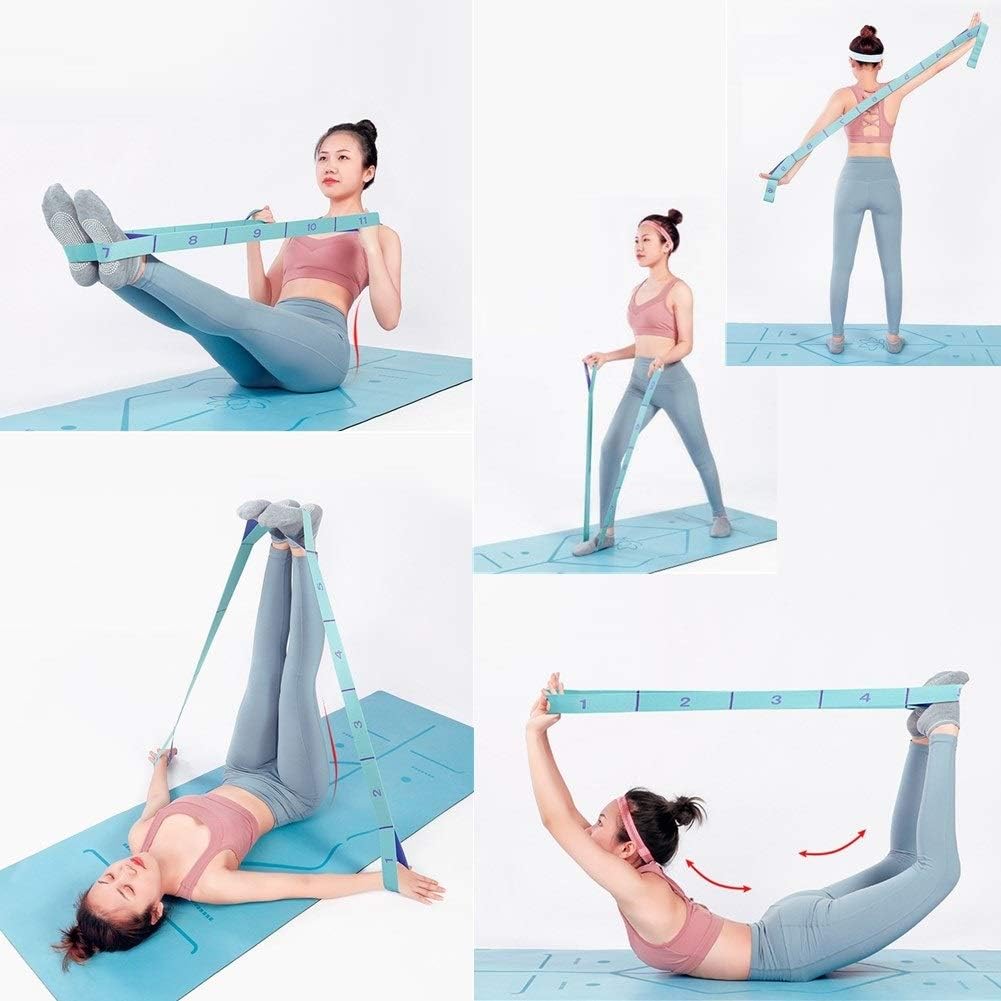 Nitpicker Stretching Straps Hamstring Stretcher Device Elastic Exercise Band Yoga mat Carrying Straps Leg Exercise Equipment Stretching Strap with Loops for Flexibility Stretch Strap 11 Loops - Image 3