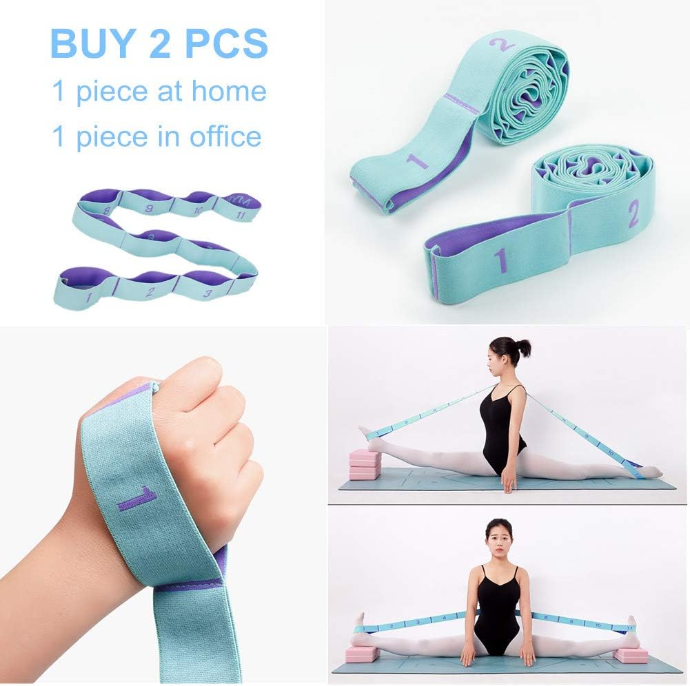 Nitpicker Stretching Straps Hamstring Stretcher Device Elastic Exercise Band Yoga mat Carrying Straps Leg Exercise Equipment Stretching Strap with Loops for Flexibility Stretch Strap 11 Loops - Image 4