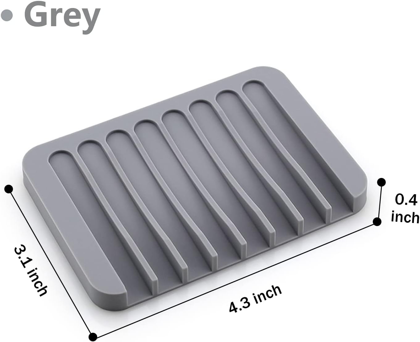 Self Draining Soap Dishes, 3 Pcs Silice Soap Saver, Waterfall Drainer Soap Holder for Bathroom, Extend Soap Life, Keep Soap Bars Dry Clean & Easy Cleaning (White, Gray, Teal) - Image 7