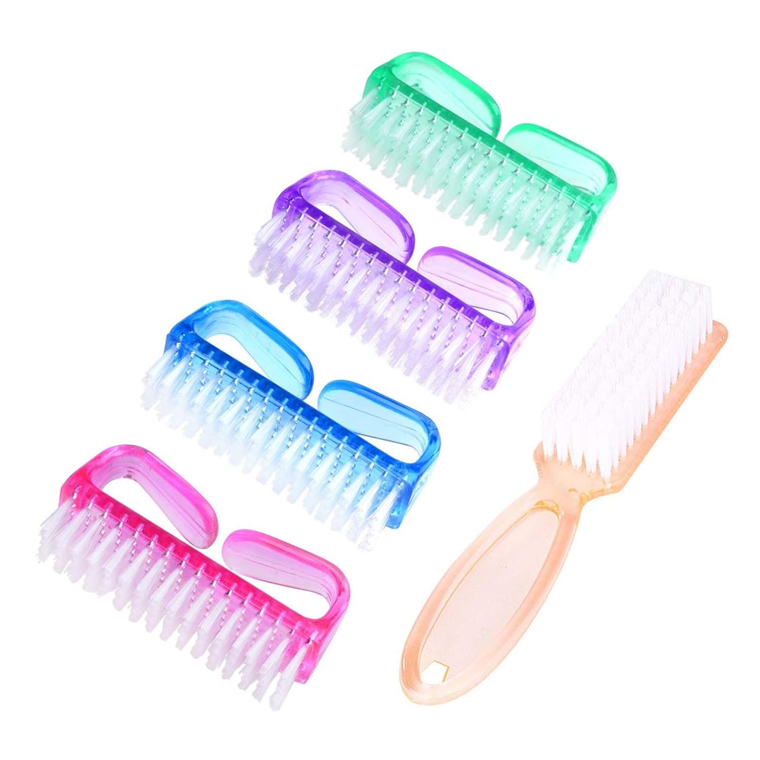 Handle Grip Nail Brush, Hand Fingernail Scrub Cleaning Brushes for Toes and Nails Cleaner, Pedicure Scrubbing tool kit for Men and Women 5 Pack (Multicolor) - Image 1