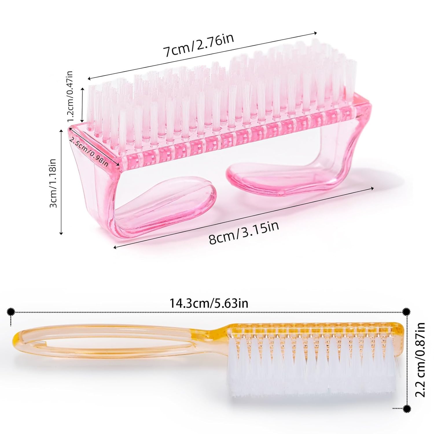 Handle Grip Nail Brush, Hand Fingernail Scrub Cleaning Brushes for Toes and Nails Cleaner, Pedicure Scrubbing tool kit for Men and Women 5 Pack (Multicolor) - Image 3