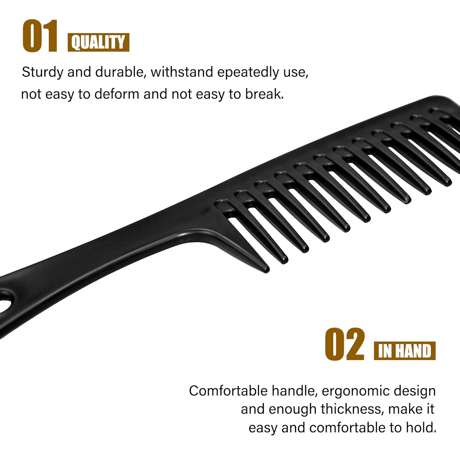 MODENGKGJIAN 4PCS Wide Tooth Detangling Comb, Large Hair Styling Comb for Curly, Wet, Lg Hair (Multi-colored, Polypropylene, Handgrip) - Image 3