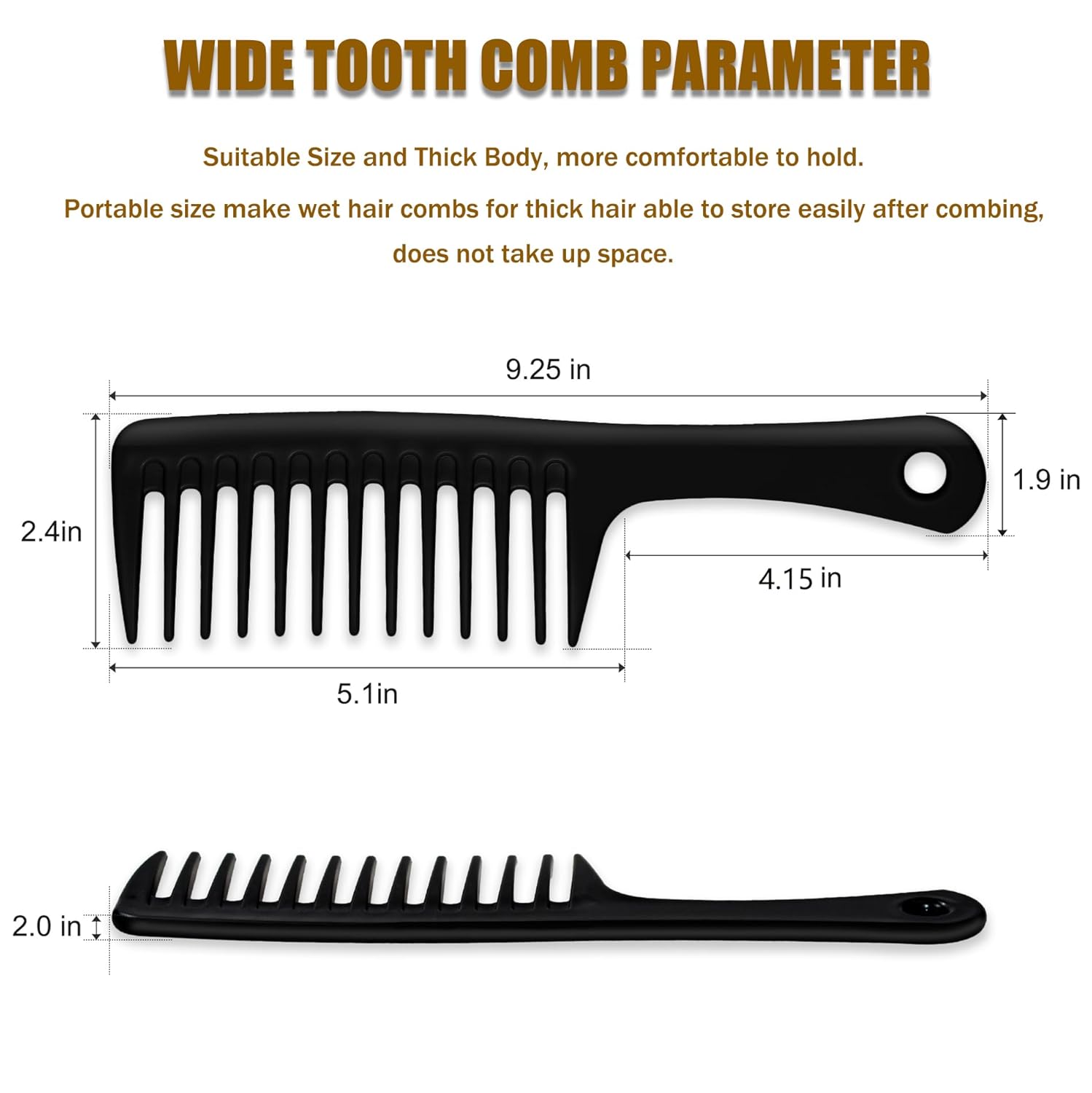MODENGKGJIAN 4PCS Wide Tooth Detangling Comb, Large Hair Styling Comb for Curly, Wet, Lg Hair (Multi-colored, Polypropylene, Handgrip) - Image 4